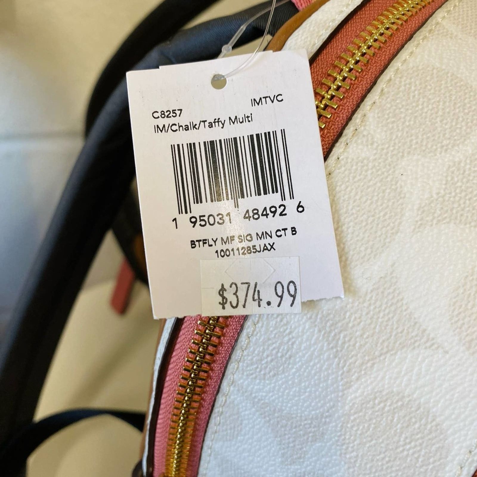 Coach Coach C8257 Mini Court Backpack In Sig Canvas In Chalk/Taffy Size ONE SIZE - 6 Thumbnail
