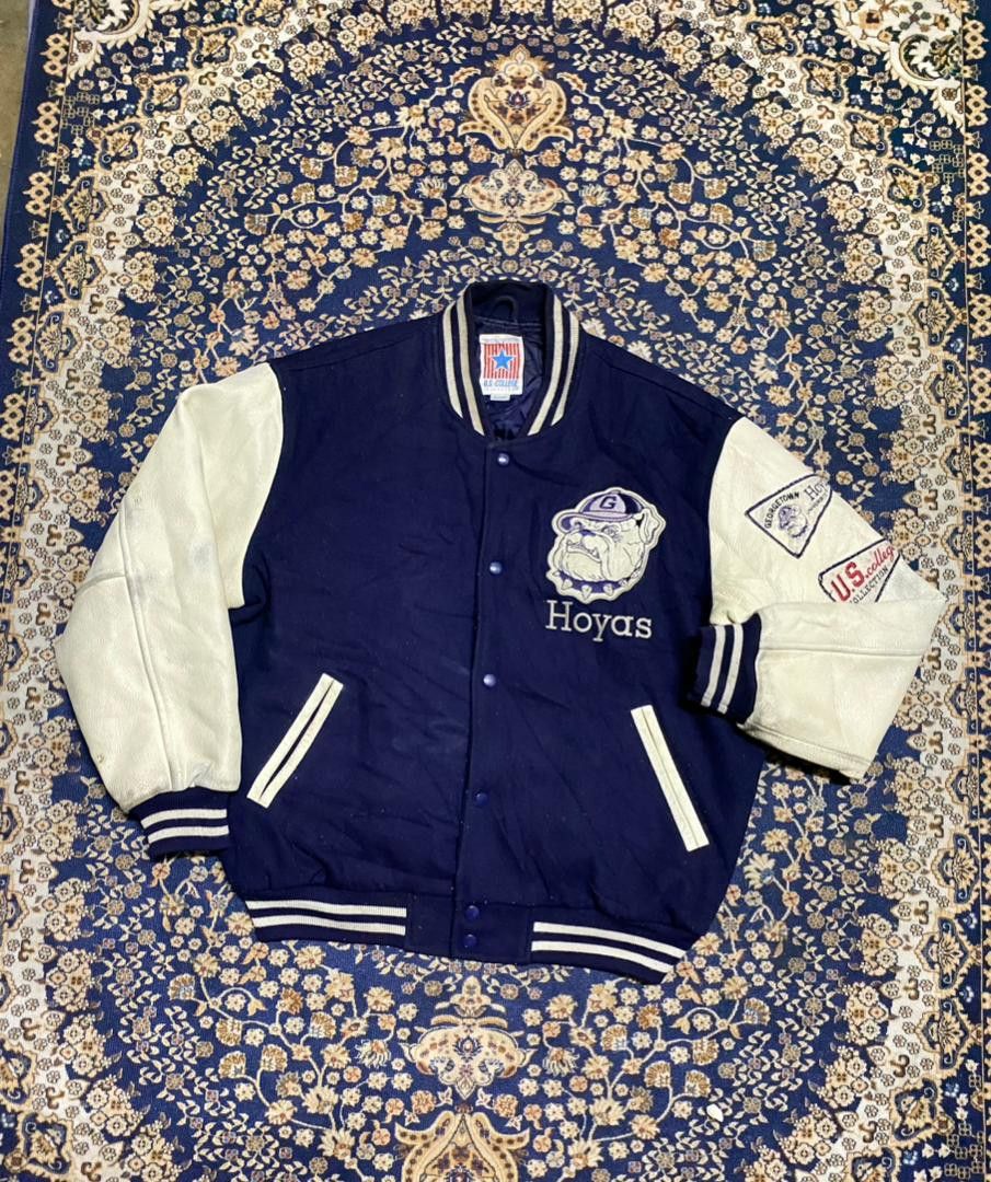 Vintage Vintage Georgetown Hoyas Varsity leather Jacket Size US L / EU 52-54 / 3 - 2 Thumbnail