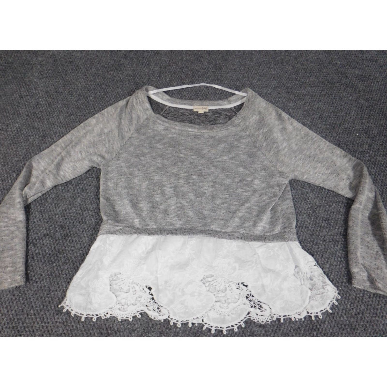Vintage Maison Jules Blouse Womens Medium Pullover Crew Neck Knit Polyester Rayon Gray Solid Casual Stretch Adults Size M / US 6-8 / IT 42-44 - 2 Thumbnail