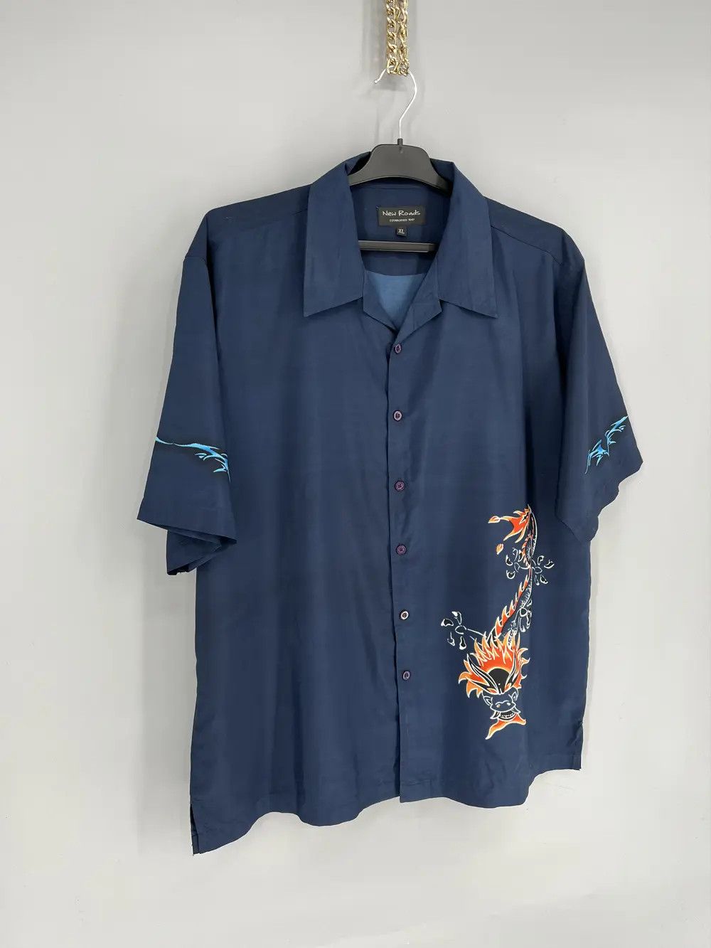 Other Vintage 90s Japanese Dragon Crazy Hawaiian Shirt Size US XL / EU 56 / 4 - 2 Thumbnail
