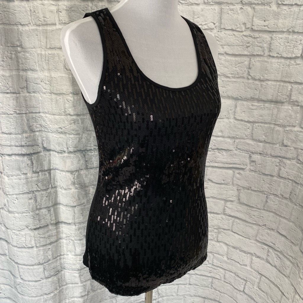 Express Express women M black sequin front ribbed tank top Size M / US 6-8 / IT 42-44 - 4 Thumbnail
