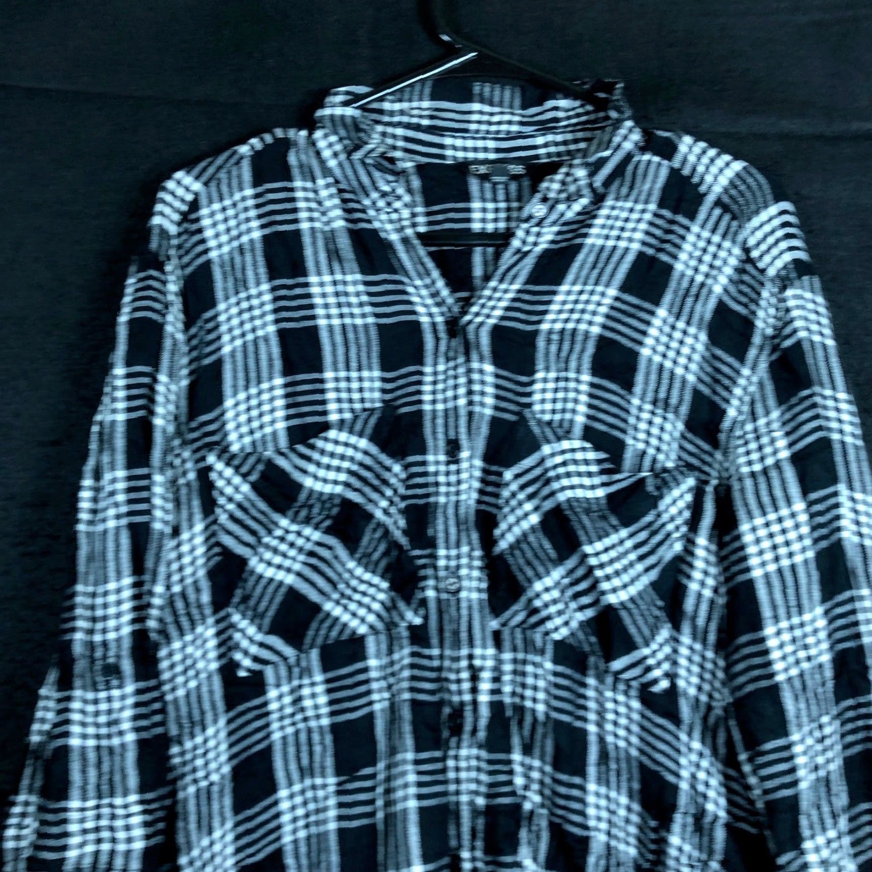Express Express Shirt Women Black White Plaid Button-Down Roll Tab Sleeve Medium Size M / US 6-8 / IT 42-44 - 2 Thumbnail