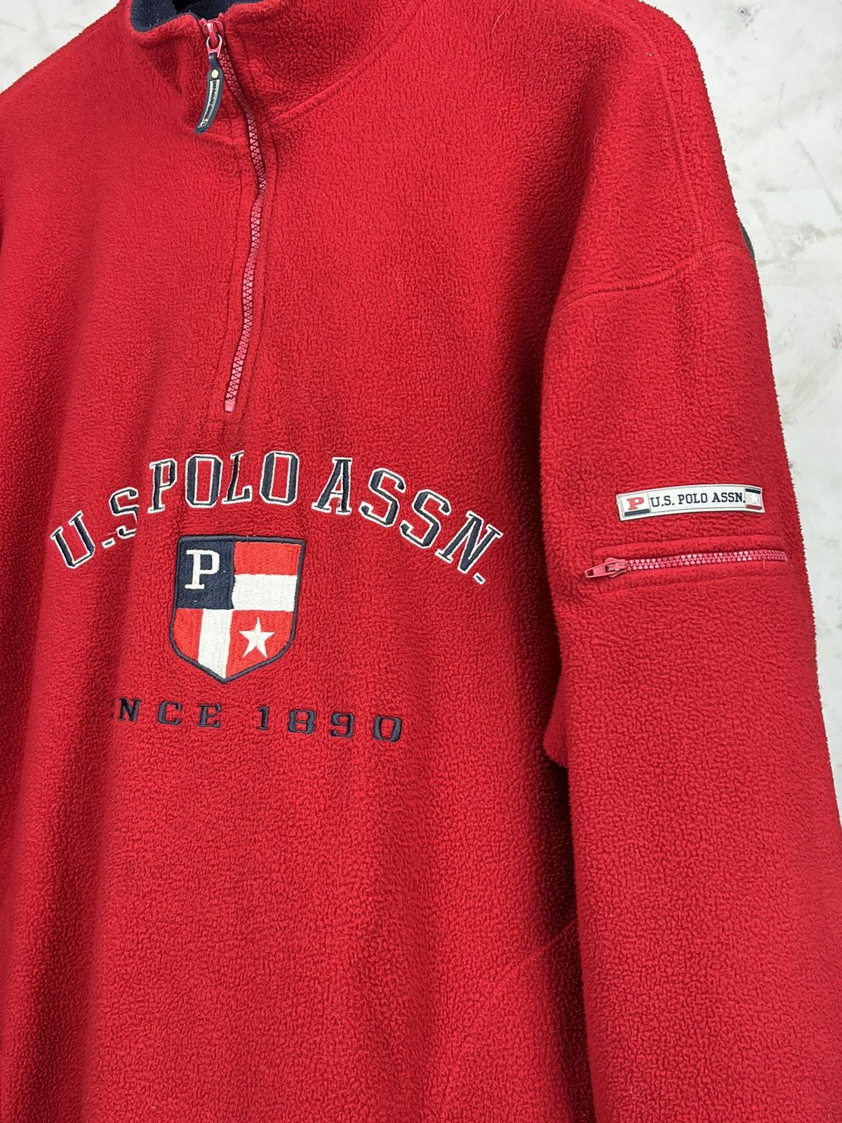 U.S. Polo Assn. Vintage U.S Polo Assn. Fleece Jacket Size L - XL Size US L / EU 52-54 / 3 - 3 Thumbnail