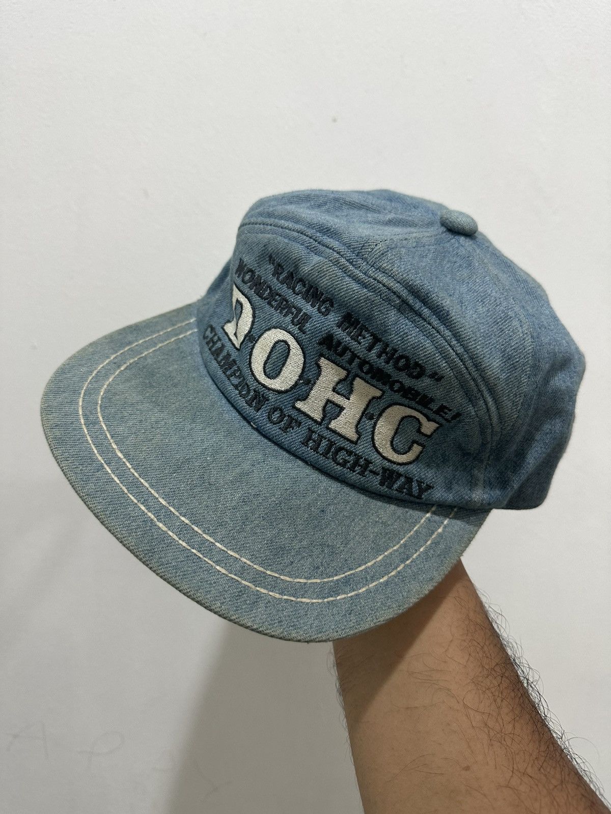 Vintage VTG DOHC Racing Denim Hat Size ONE SIZE - 2 Thumbnail