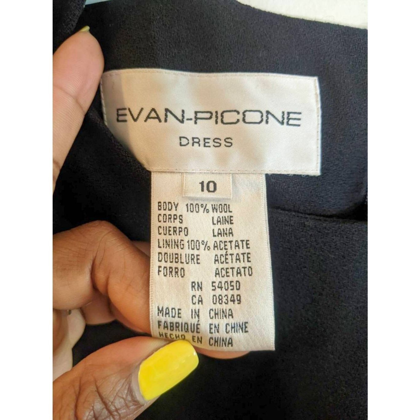 Evan Picone Evan Picone Black Wool Dress Size 10 Vintage Long Sleeve Lin Size L / US 10 / IT 46 - 3 Thumbnail