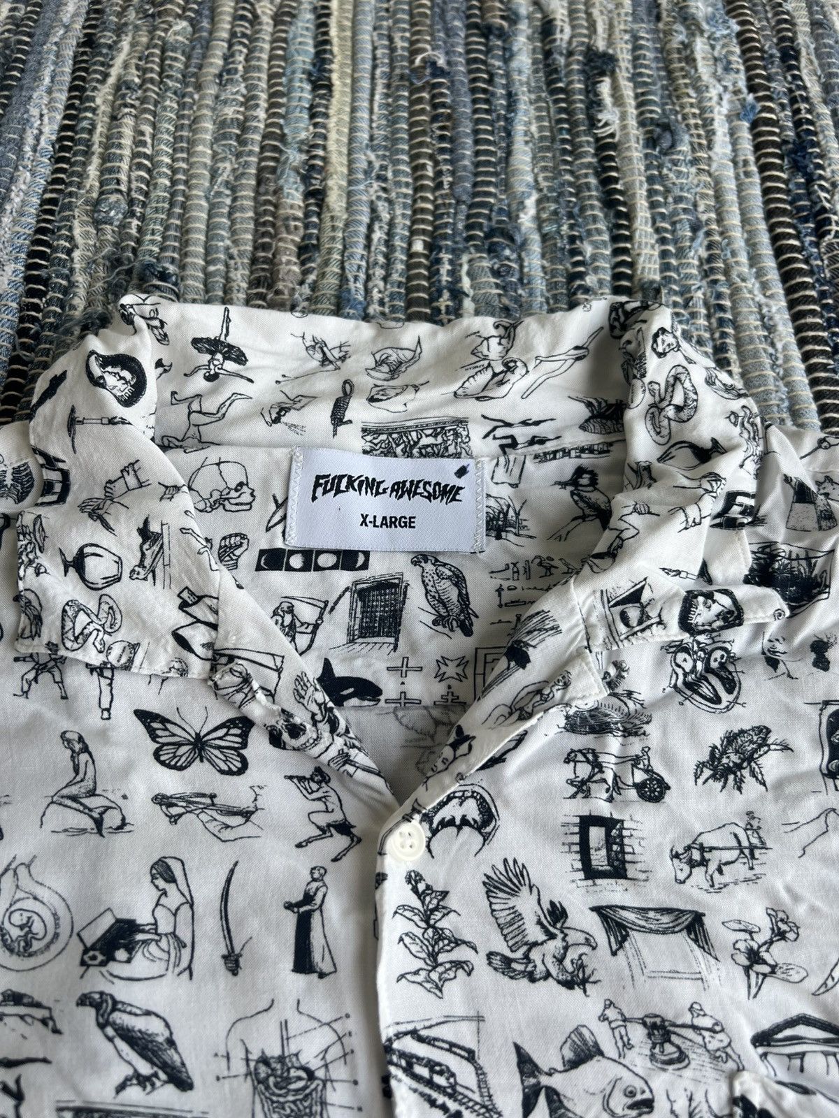 Art Comes First Fucking Awesome Pop Art Camp Collar Rayon Hawaiian Shirt Size US XL / EU 56 / 4 - 4 Thumbnail