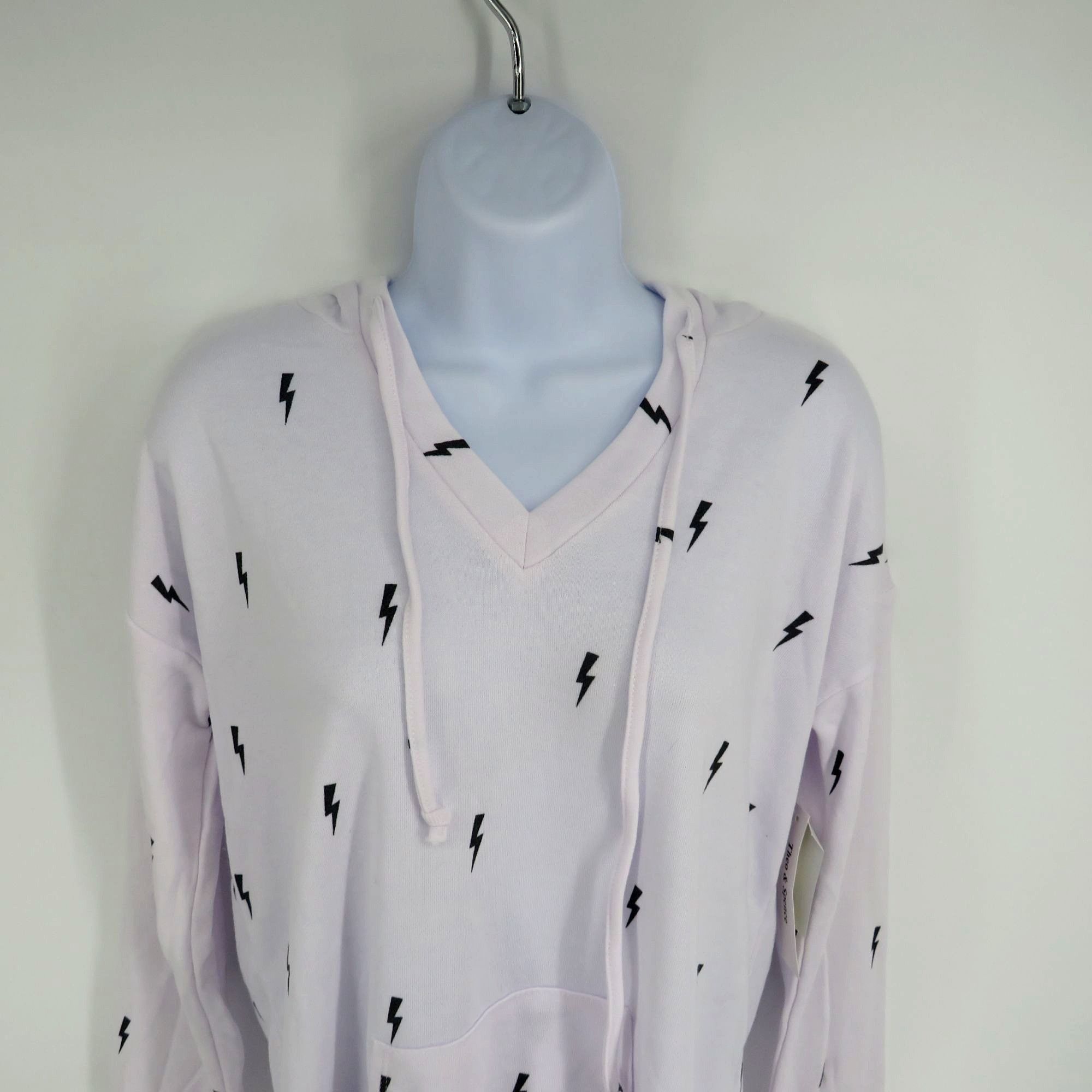 Other Theo & Spence Lightning Bolt Print White Hoodie Sweatshirt S Size S / US 4 / IT 40 - 3 Thumbnail