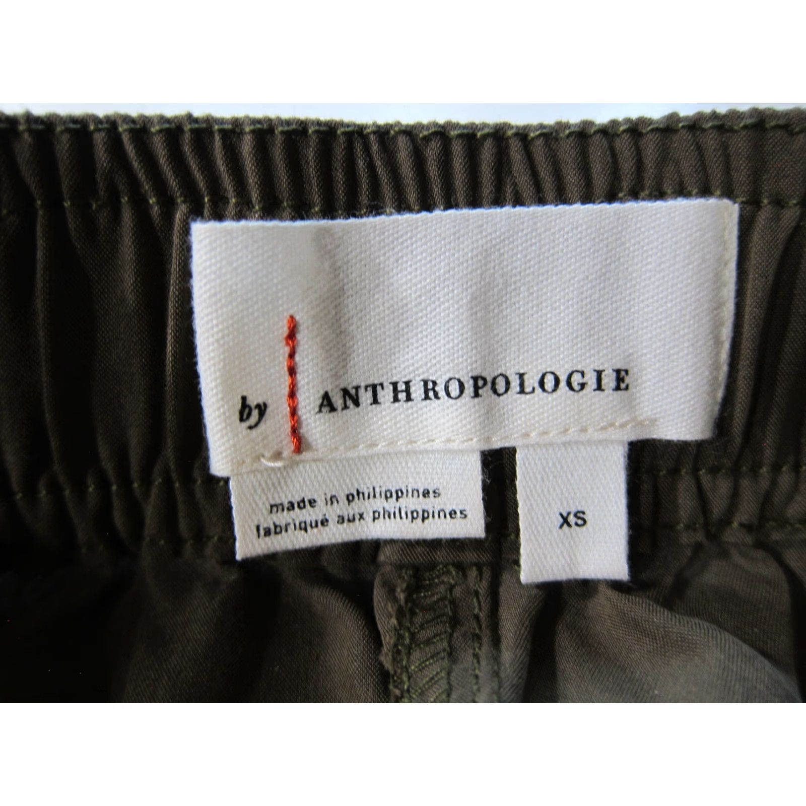 Anthropologie By Anthropologie Army Green Rayon High Rise Waist Wide Leg Jogger Pant Women XS Size 26" / US 2 / IT 38 - 3 Thumbnail