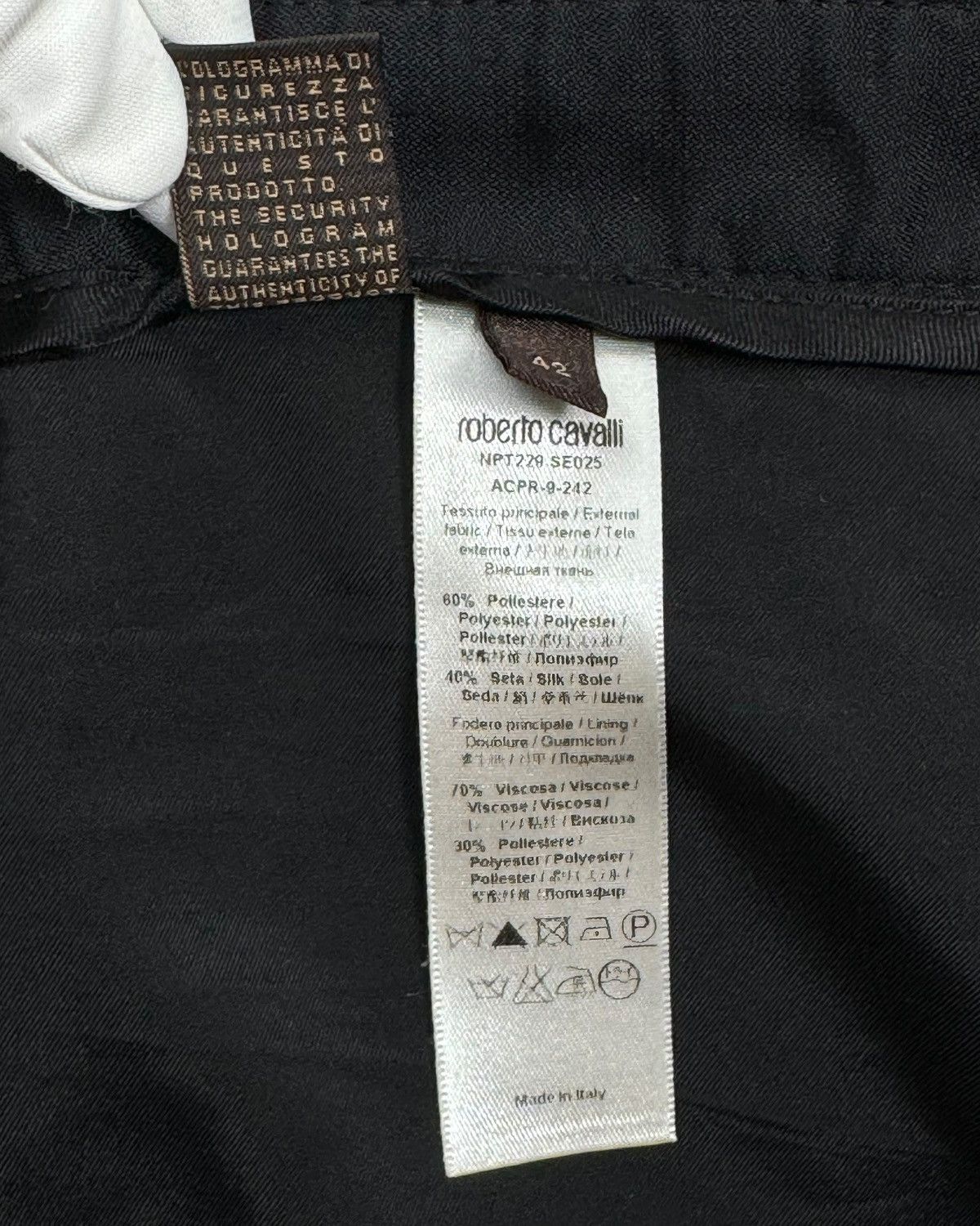 Roberto Cavalli Roberto Cavalli Black Silk-Polyester Pants size 42 Size 28" / US 6 / IT 42 - 10 Thumbnail