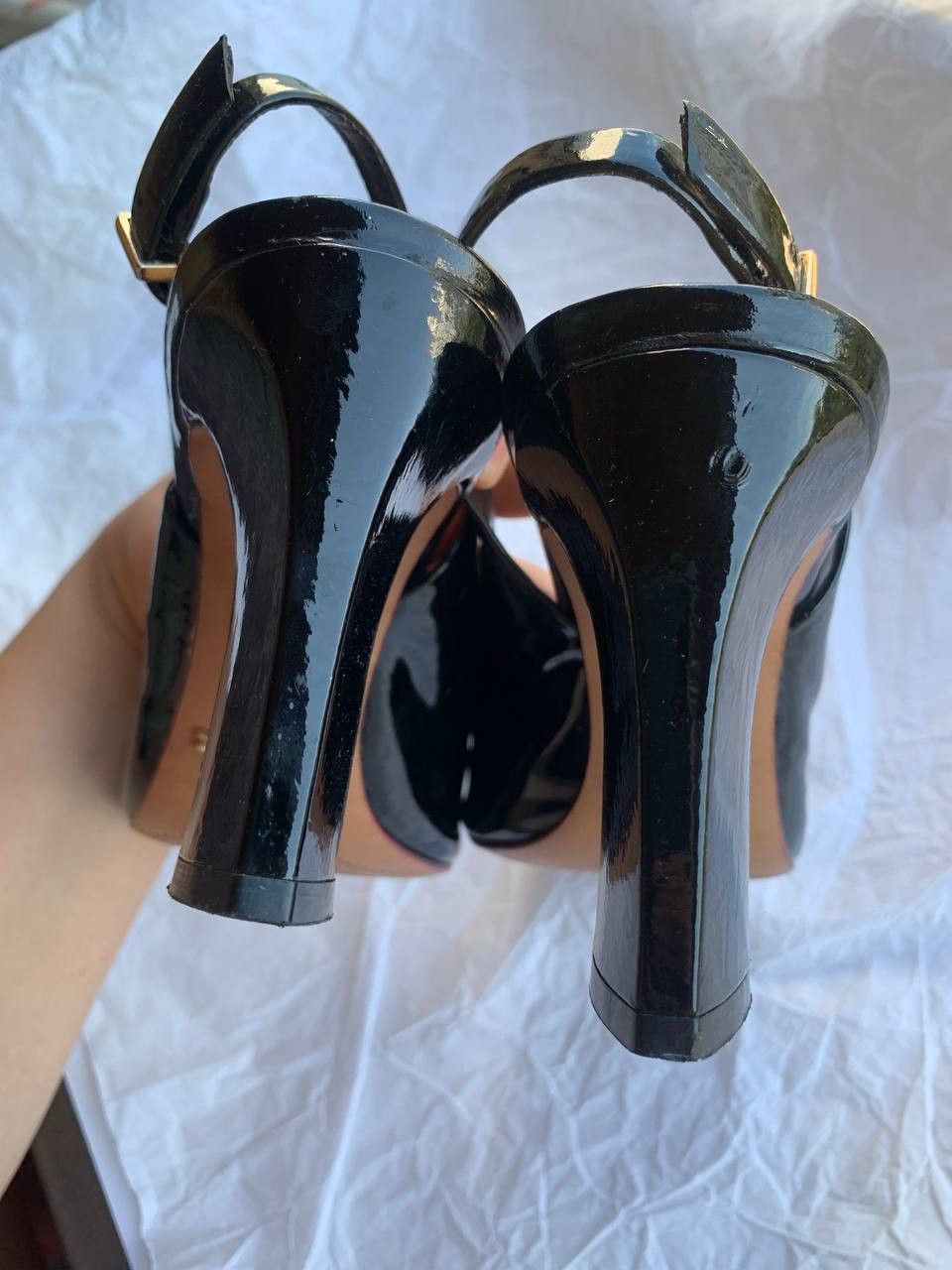 SCHUTZ × Vintage Schutz vintage black patent leather sandals with bow Size US 9 / IT 39 - 7 Thumbnail