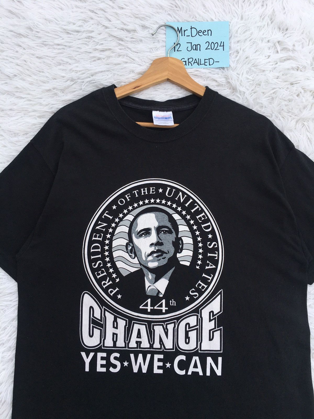 Vintage Rare Vintage USA 44th President Barrack Obama Tshirt Size US L / EU 52-54 / 3 - 6 Thumbnail