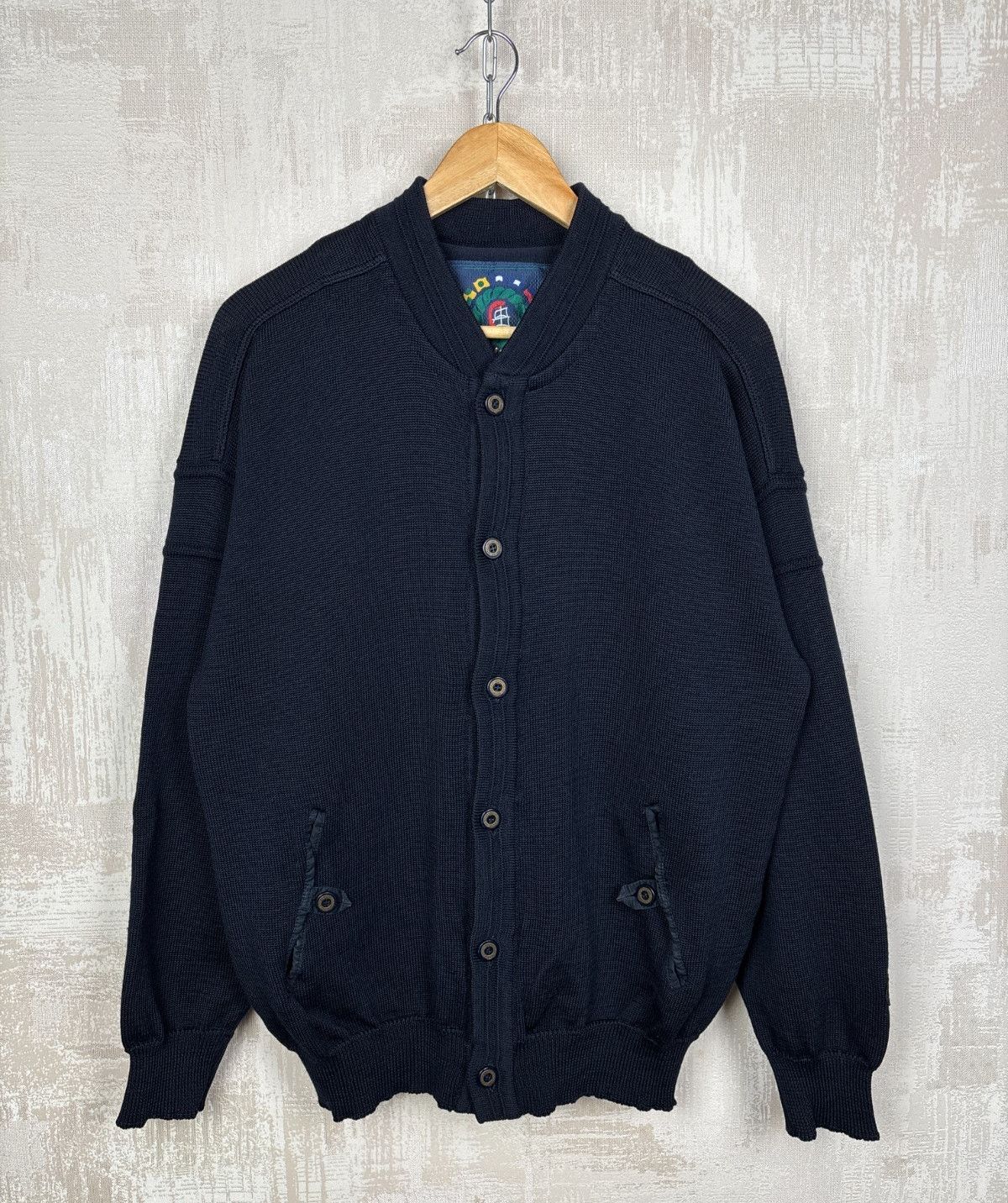 Other Vintage Yachting Clipper Wool Cardigan Sweater Navy Blue Size US L / EU 52-54 / 3 - 1 Thumbnail