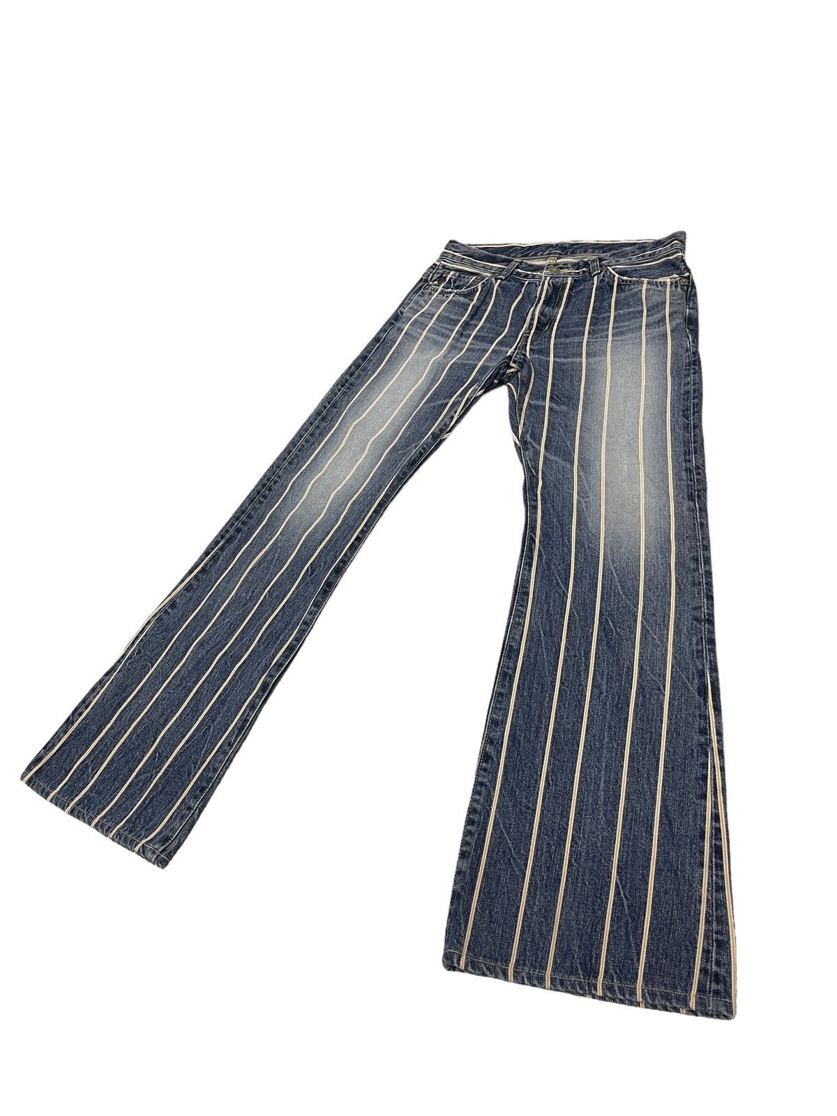 Edwin × Vintage Vintage Edwin Striped Flare Disclosed Denim Jeans Size US 29 - 3 Thumbnail