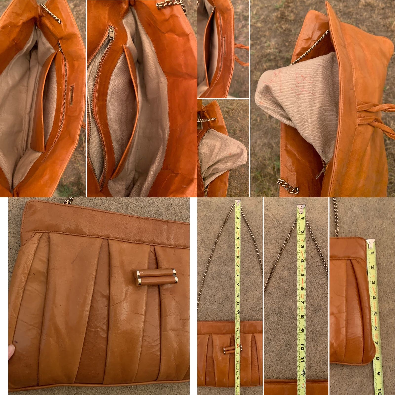 Vintage VINTAGE Roxmorr Leather Clutch Handbag Purse Chain Shoulder Strap 70s 80s Size ONE SIZE - 8 Thumbnail