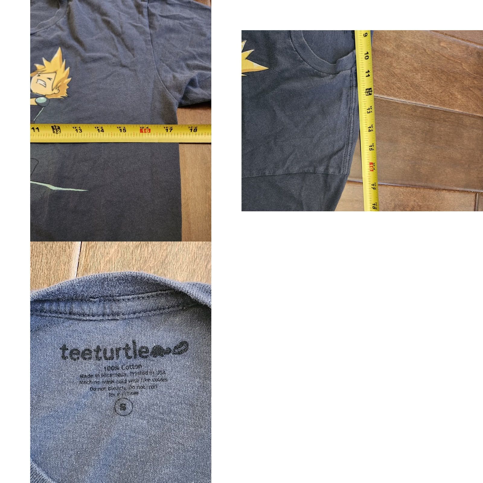 Vintage Tee Turtle Shirt Mens Dusty Blue Anime Final Fantasy Pulling Sword Short Sleeve Size S Size US S / EU 44-46 / 1 - 9 Thumbnail