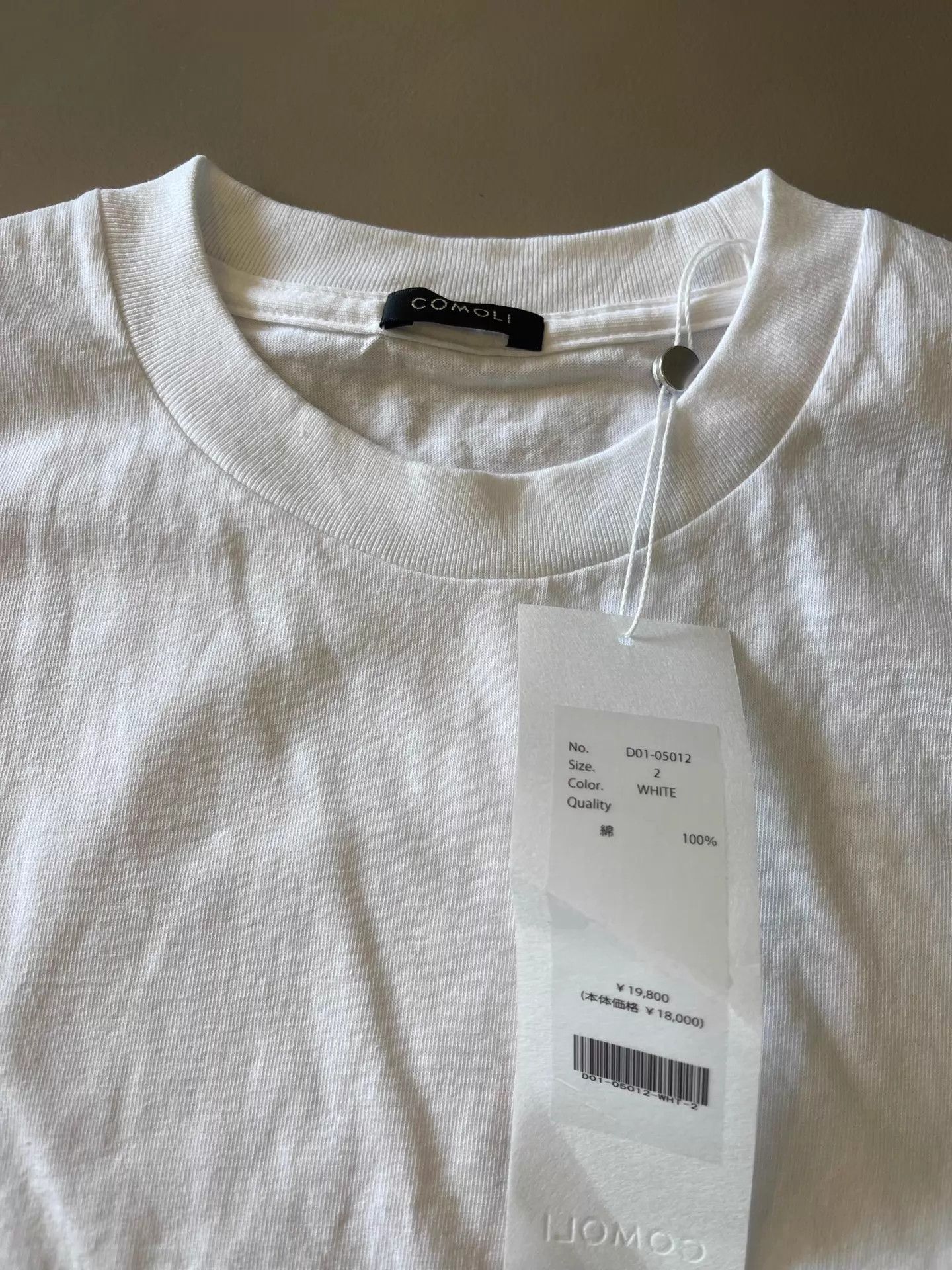 Comoli COMOLI Cotton Jersey LS T-Shirt White Size 2 26SS Size US M / EU 48-50 / 2 - 2 Thumbnail