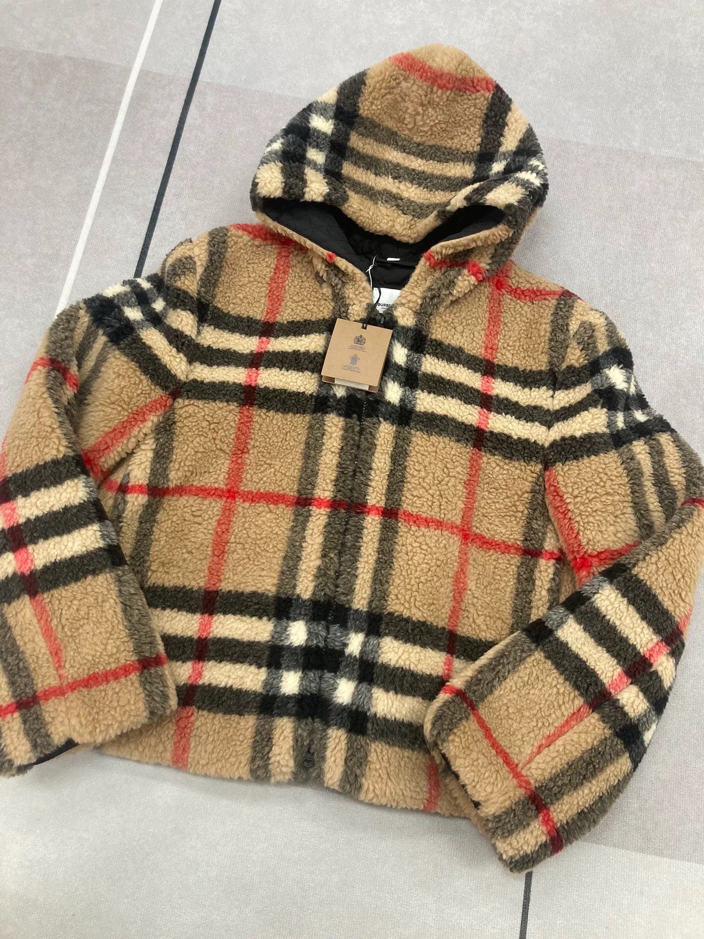 Burberry Burberry Classic Check Shearling Teddy Coat Size S / US 4 / IT 40 - 1 Thumbnail