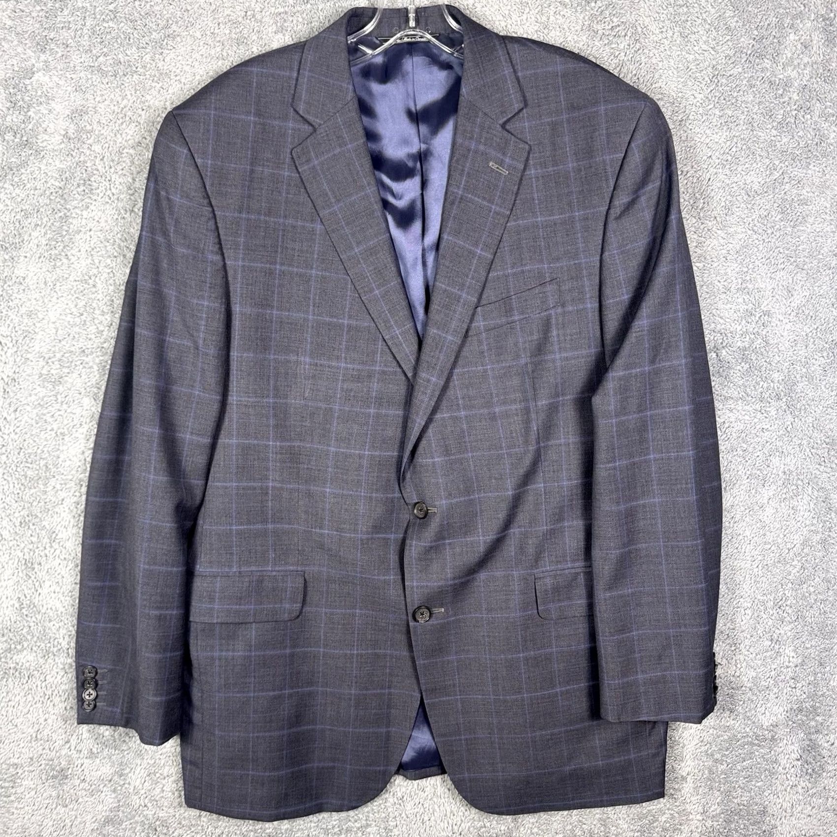 Jack Victor Jack Victor Loro Piana Suit Men 42R 37R Super 120s Wool Windowpane Luxor CT 2pc Size 42R - 2 Thumbnail