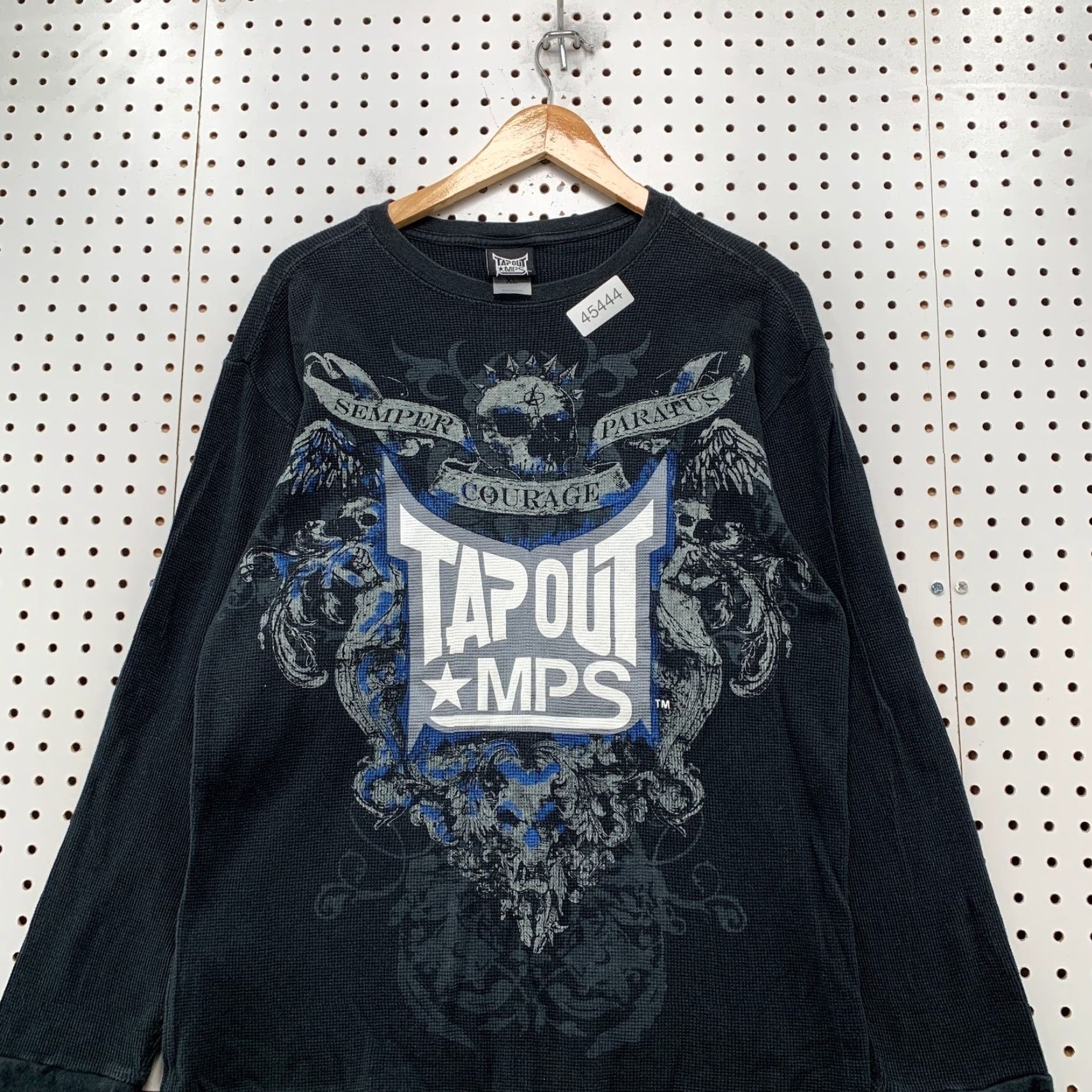 Tapout VINTAGE Tapout MPS Thermal Shirt Mens XL Black Skull Goth Long Sleeve Size US XL / EU 56 / 4 - 3 Thumbnail
