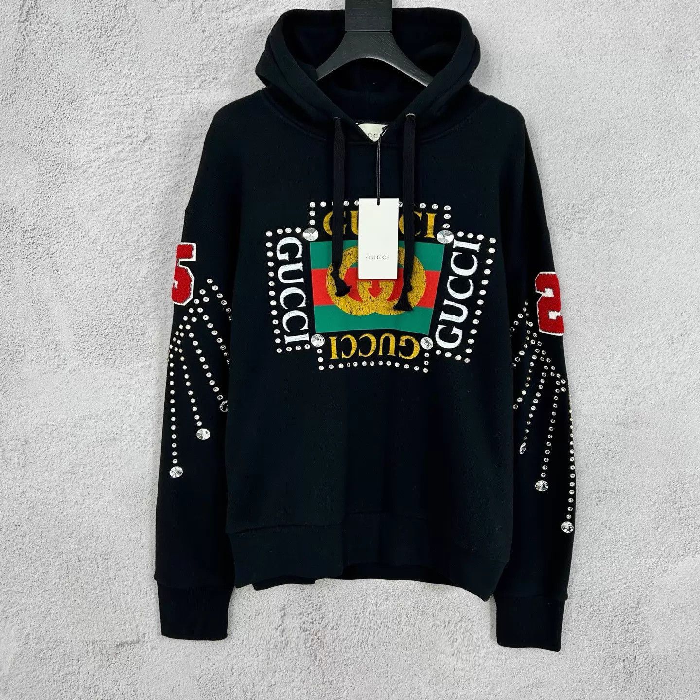 Gucci Black Rhinestone Graphic Hoodie Size US M / EU 48-50 / 2 - 1 Thumbnail