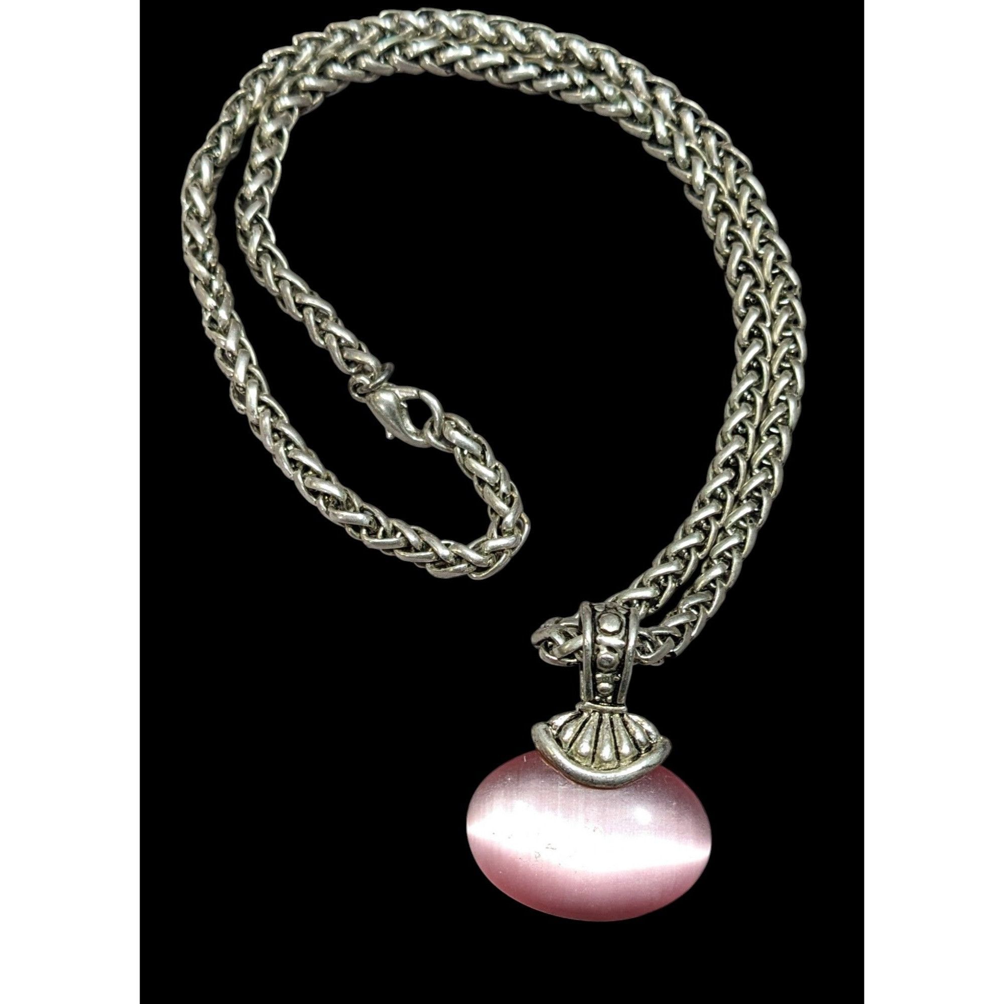 Other Whimsical Fantasy Pink Cat Eye Glass Pendant Necklace Size ONE SIZE - 1 Thumbnail