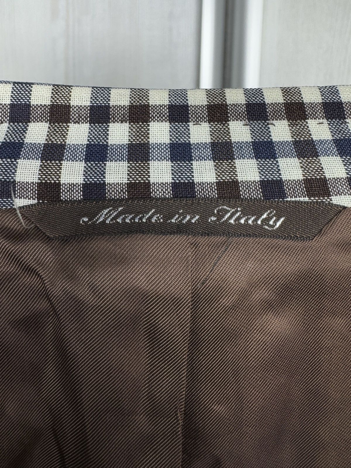 Canali Canali Italy Wool Cotton Travel Checkered 2 button blazer Size 46R - 8 Thumbnail
