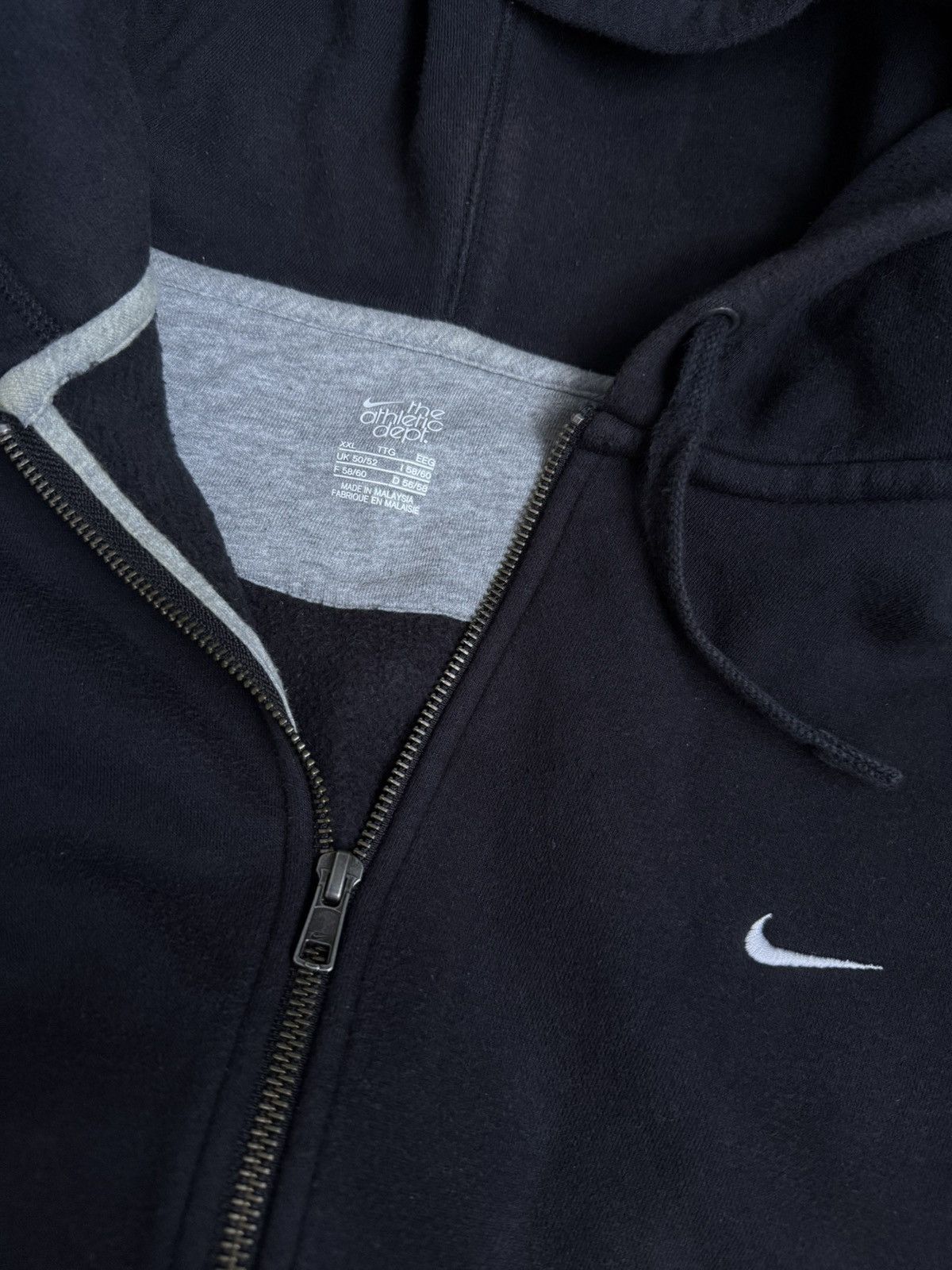 Nike × Vintage Vintage Nike oversized zip hoodie swoosh logo Size US XXL / EU 58 / 5 - 4 Thumbnail