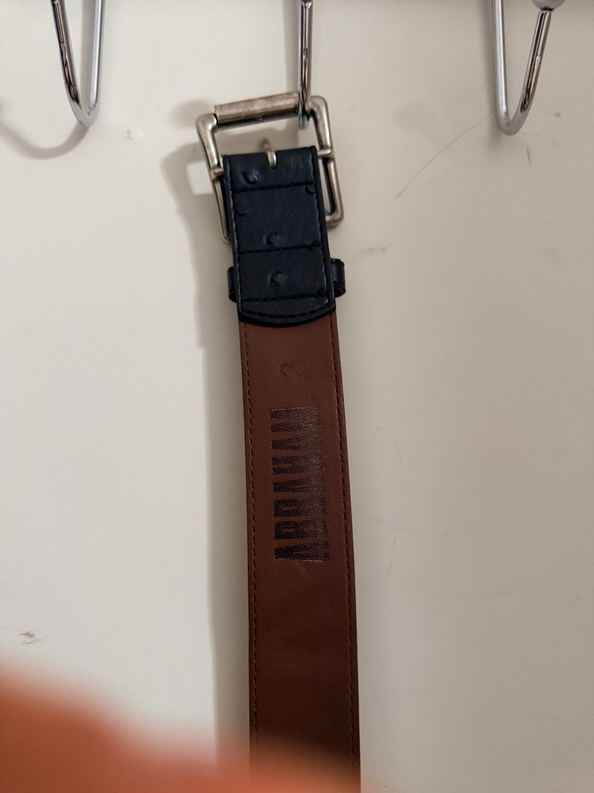 Other Abraham ostrich belt rare Size 32 - 2 Thumbnail