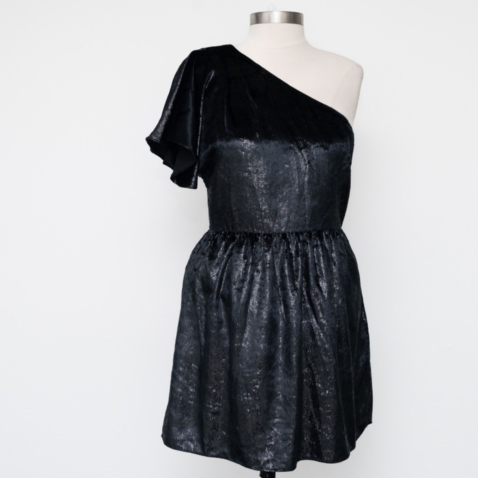 7 For All Mankind 7 For All Mankind. New! One Shoulder Velour Dress. Size L / US 10 / IT 46 - 8 Thumbnail