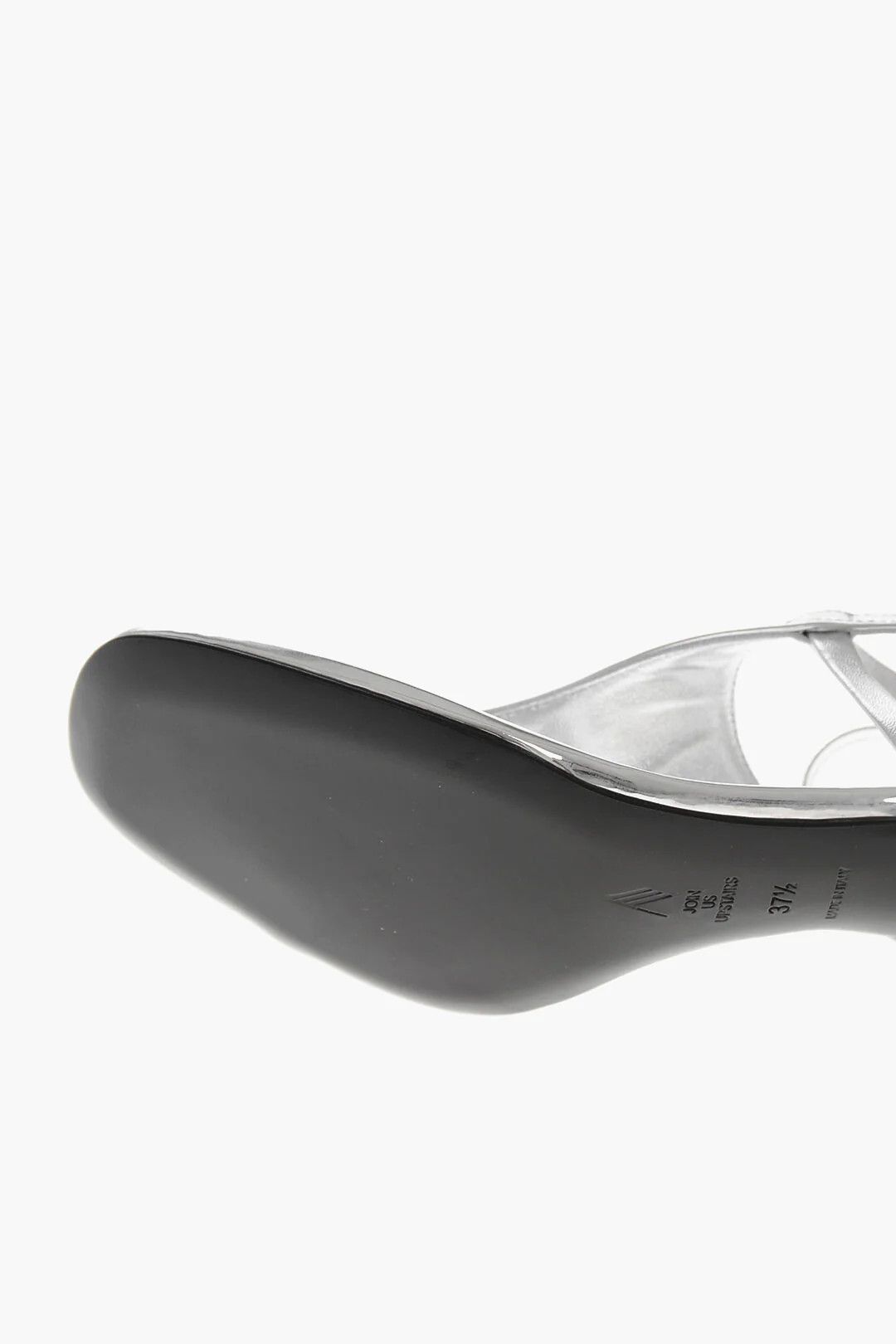 The Attico og1mm0426 Lamé Leather Thong Sandals in Silver Size US 8 / IT 38 - 5 Thumbnail