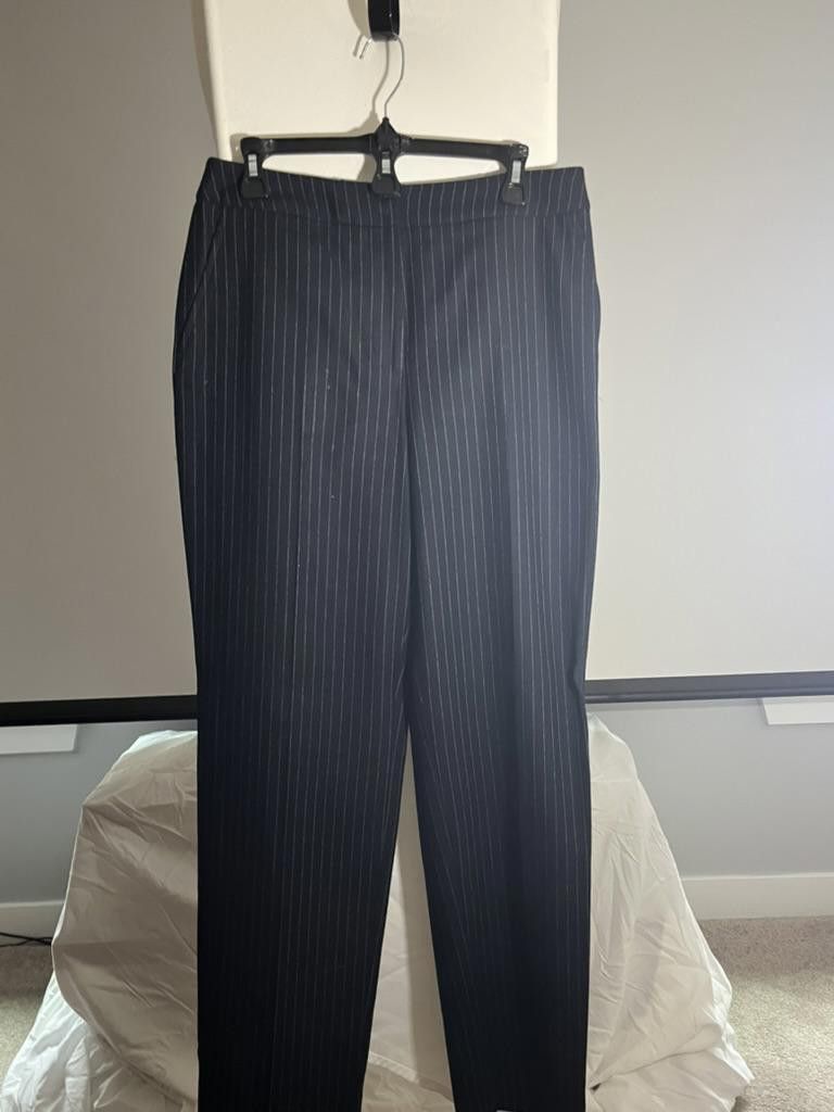 Other Rafaella Women's Wool Pinstripe Trousers - Size 10 Size 32" / US 10 / IT 46 - 2 Thumbnail
