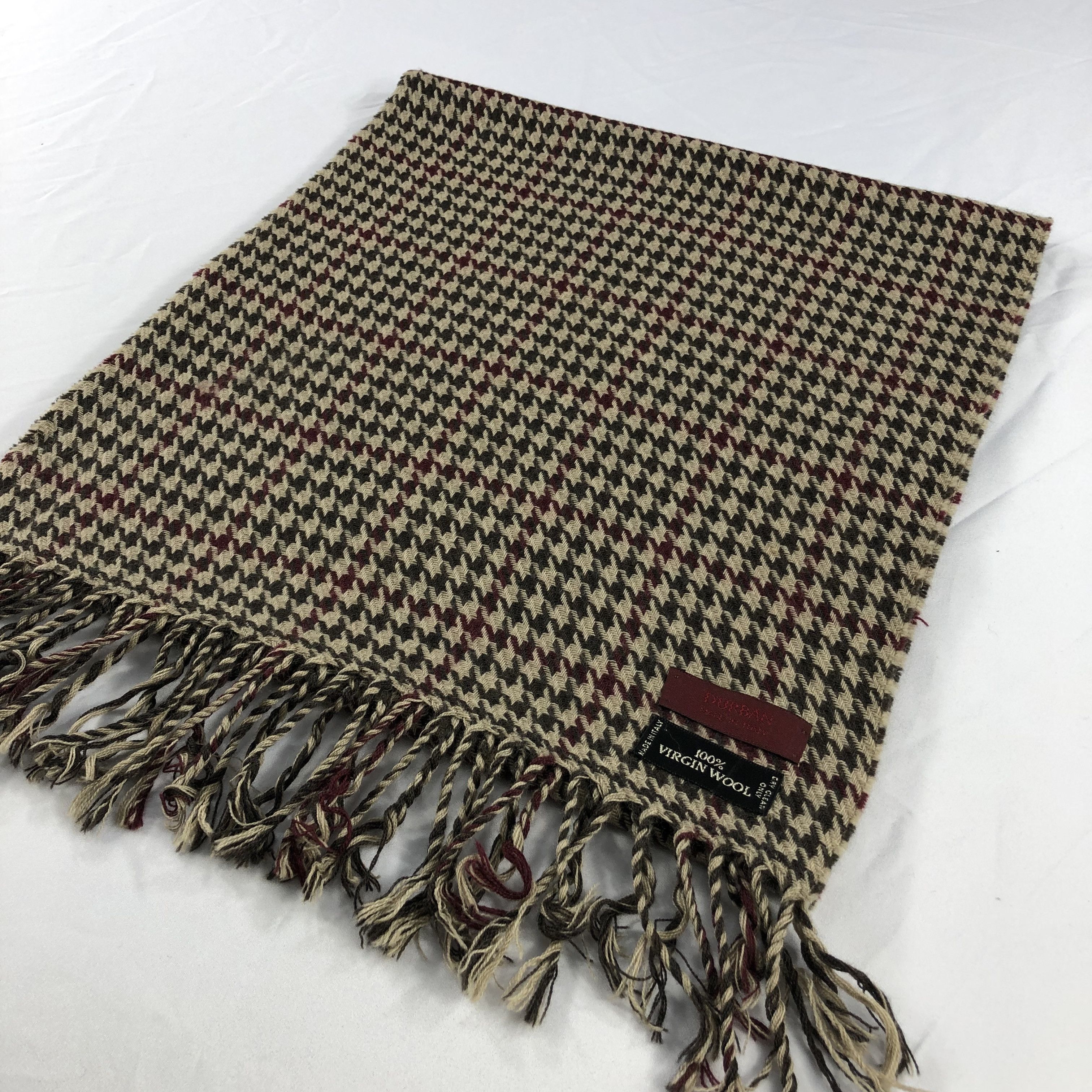 Vintage Durban Houndstooth Wool Scarf Muffler V919 Size ONE SIZE - 3 Thumbnail
