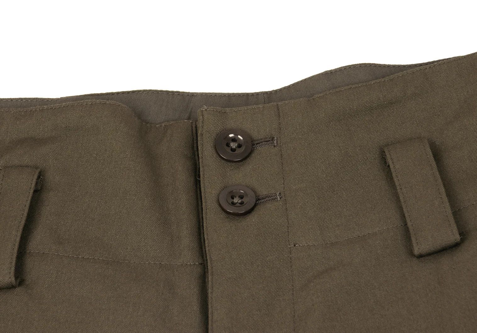 Yohji Yamamoto Wool Wide Pants Khaki