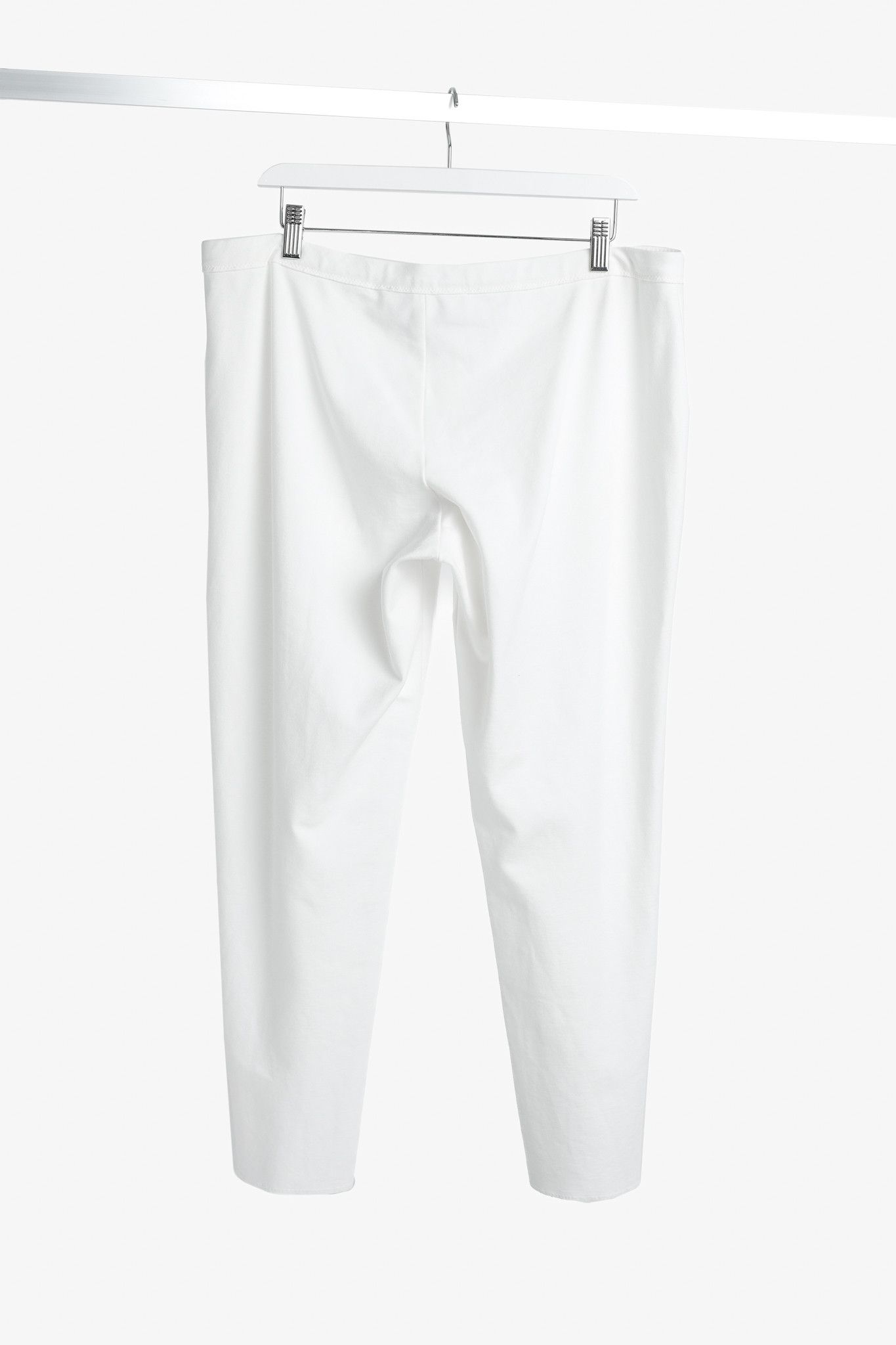 Marie Saint Pierre Marie Saint Pierre White Jersey Cropped Pull-On Pants Size 36" / US 14 / IT 50 - 2 Thumbnail