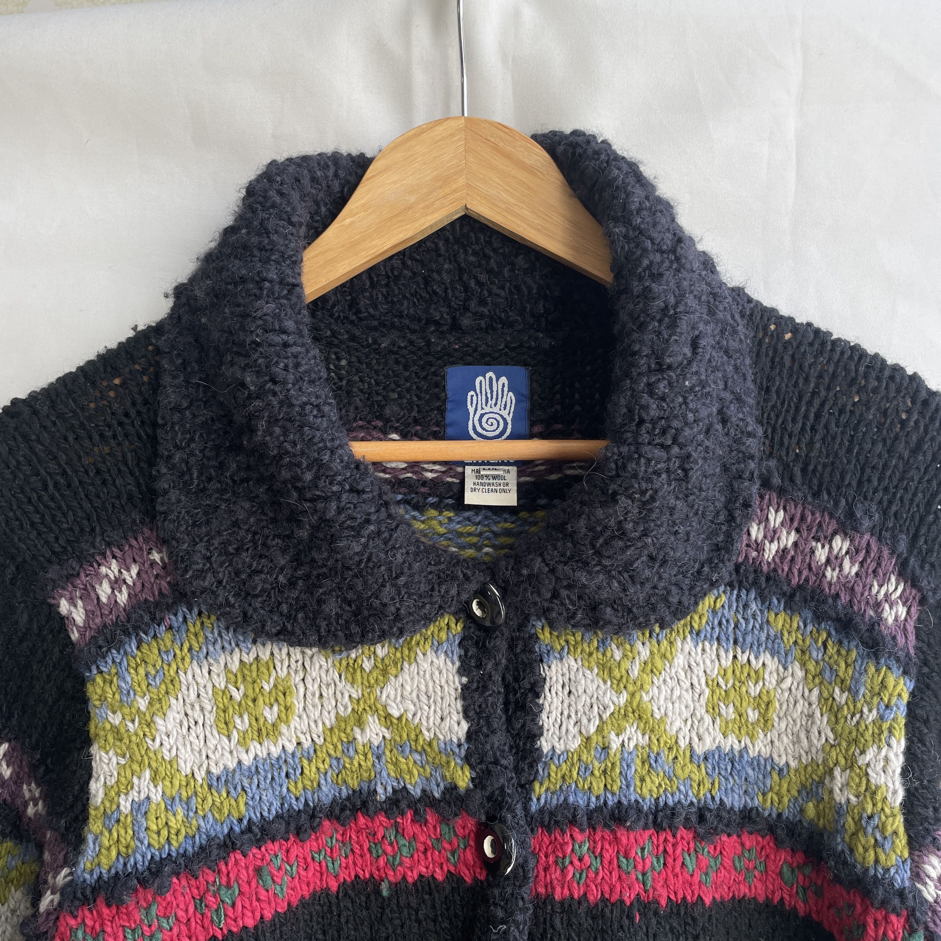 Other Amano Womens Colorful Collared Wool Button Up Cardigan Size M / US 6-8 / IT 42-44 - 4 Thumbnail