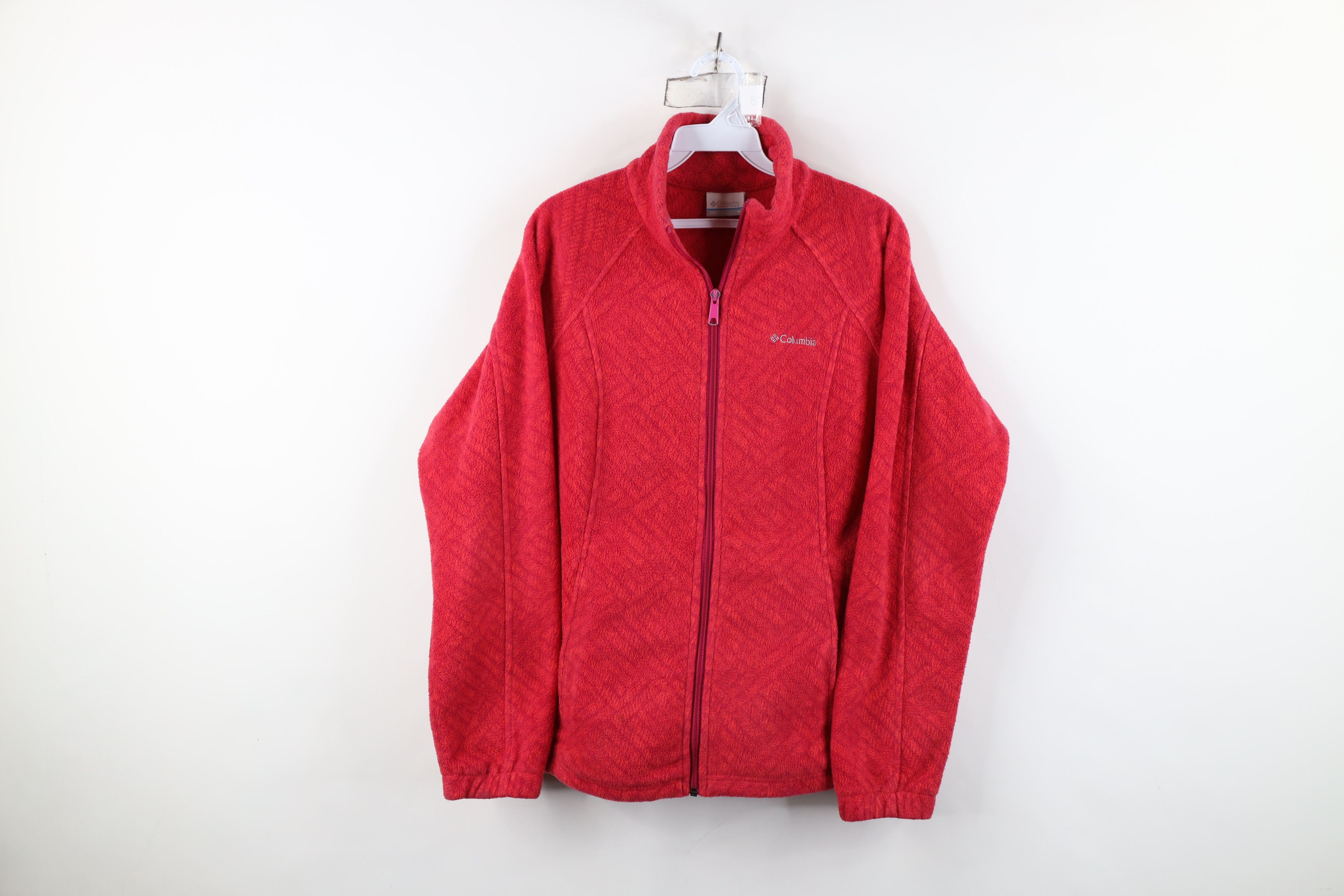 Columbia Columbia Spell Out Geometric Full Zip Fleece Jacket Pink Red Size M / US 6-8 / IT 42-44 - 1 Thumbnail