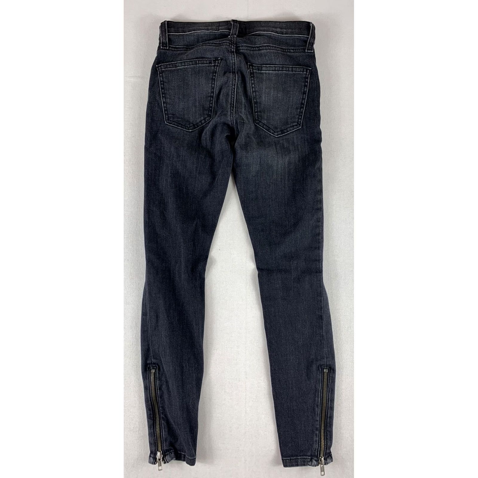 Vintage CURRENT ELLIOTT JEANS THE SOHO ZIP STILETTO WOMENS SIZE 24 BLACK ZIPPER BUTTONS POCKETS DENIM SKINNY 26 INSEAM REGULAR CARE: READY TO WEAR Size 42" / US 20 - 2 Thumbnail