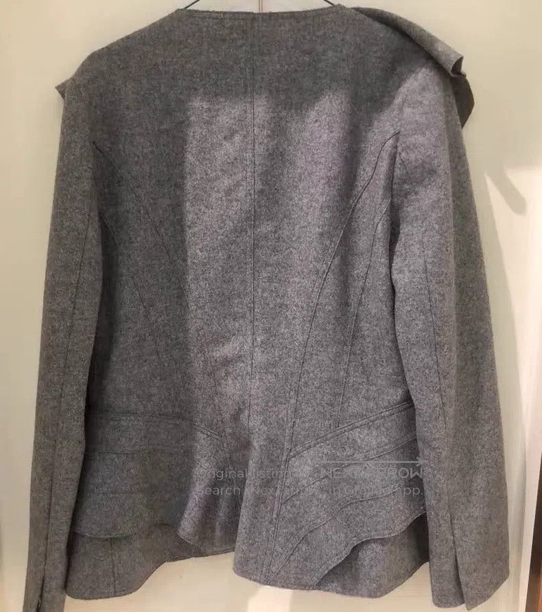 Fendi Fendi Gray woolen coat with classic flounce design Size S / US 4 / IT 40 - 3 Thumbnail