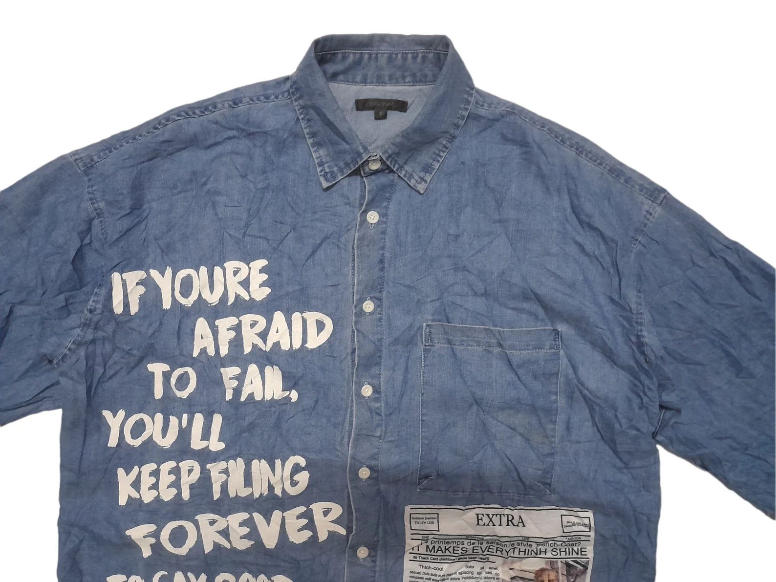 Japanese Brand Bike Star Japan Peom Denim Shirt Punk (E72) Size US L / EU 52-54 / 3 - 6 Thumbnail