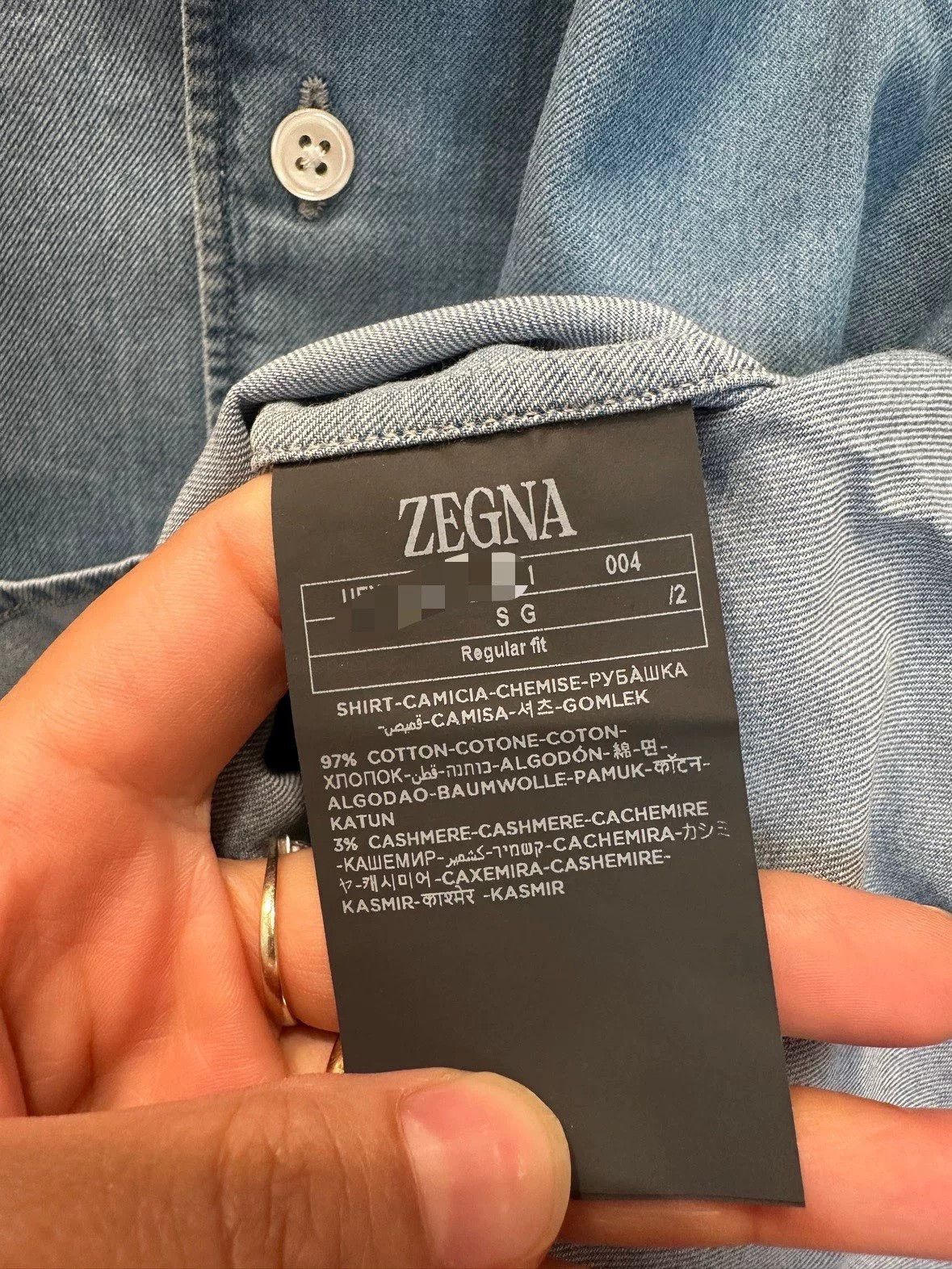 Ermenegildo Zegna Zegna Light Blue Men’s Long Sleeve Shirt Size US S / EU 44-46 / 1 - 9 Thumbnail
