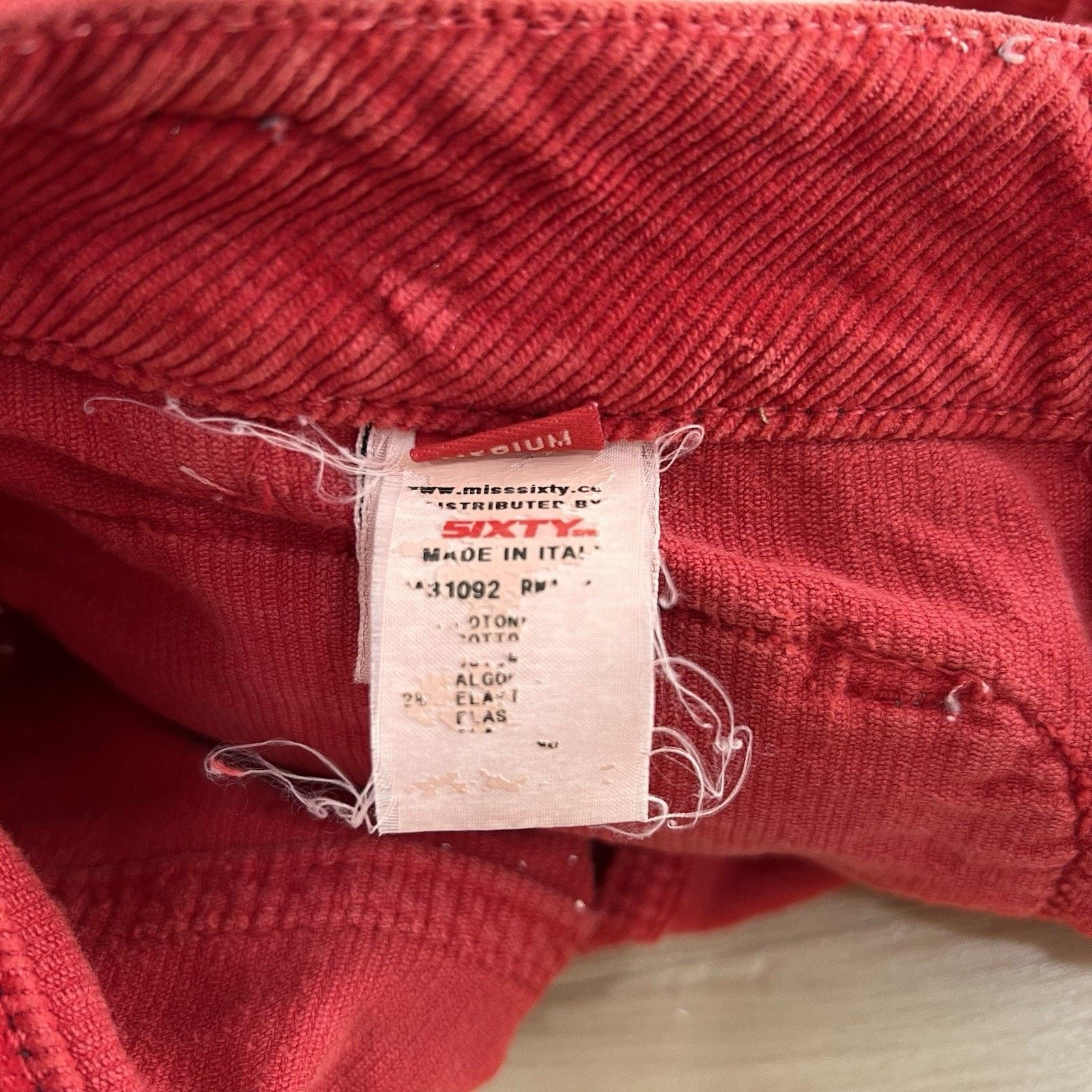 Miss Sixty Vtg 2000s Miss Sixty Micro Mini Red Corduroy 33” Low Rise Size 33" - 9 Thumbnail