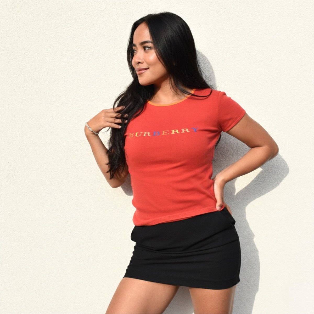 Burberry Vintage Red Burberry Spellout T Shirt Size XS / US 0-2 / IT 36-38 - 3 Thumbnail