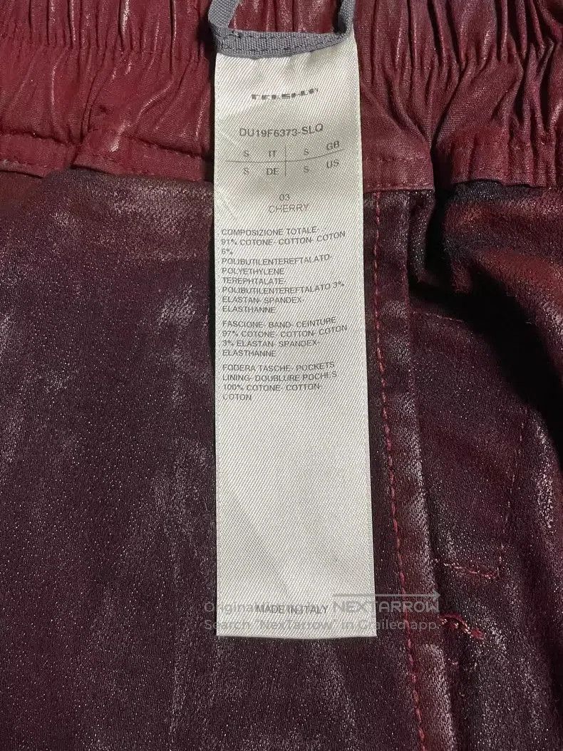 Rick Owens Rick Owens Coated Waxed Trousers in Burgundy. Size US 36 / EU 52 - 4 Thumbnail