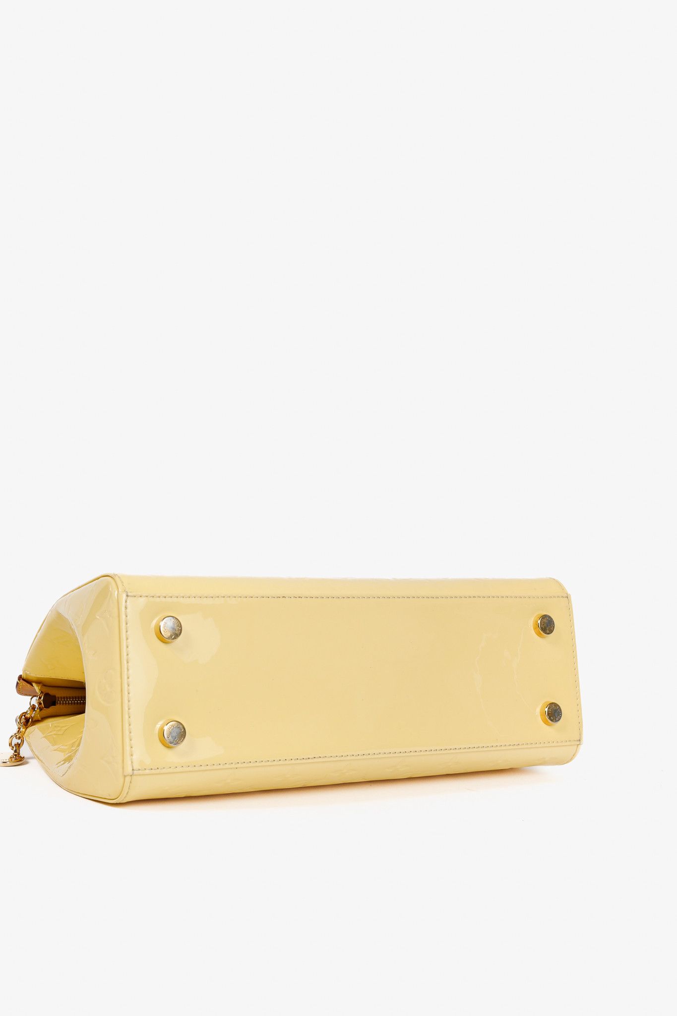 Louis Vuitton Brea MM Yellow Monogram Vernis Leather Tote