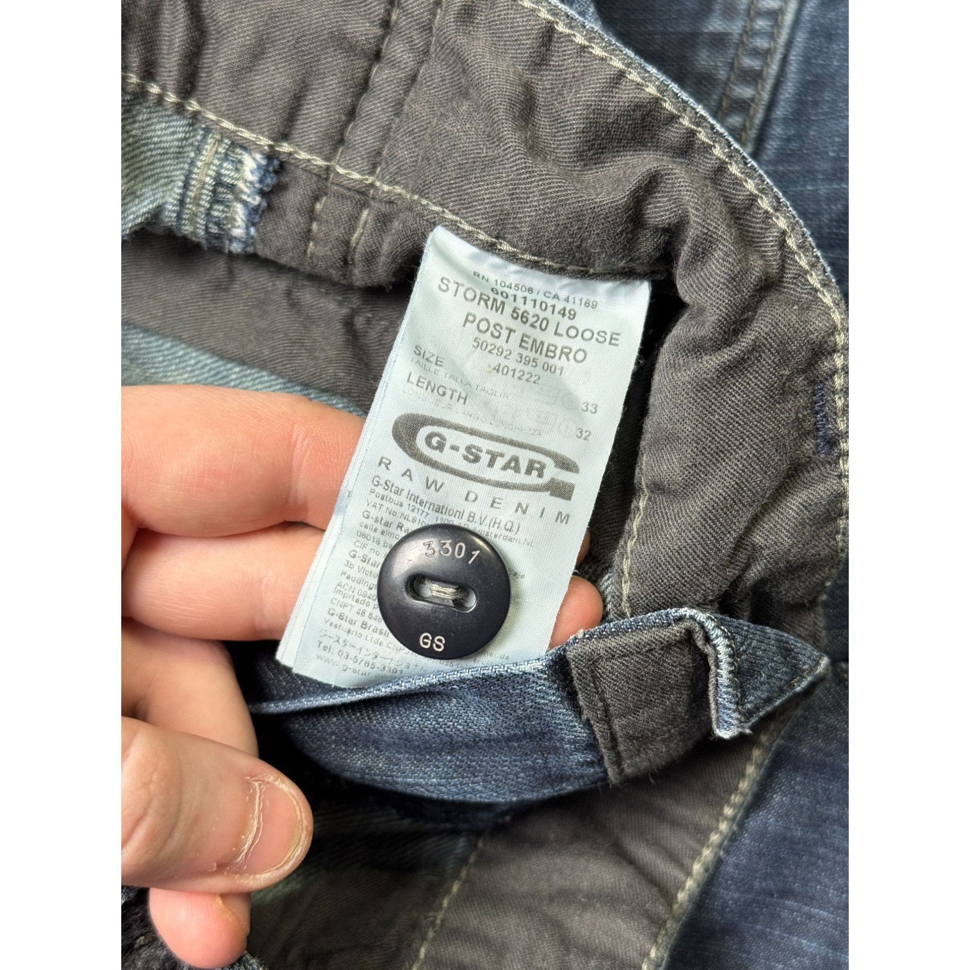G-Star G-Star RAW Loose Fit Denim Rap Cargo Pants (Y1159) Size US 33 - 11 Thumbnail