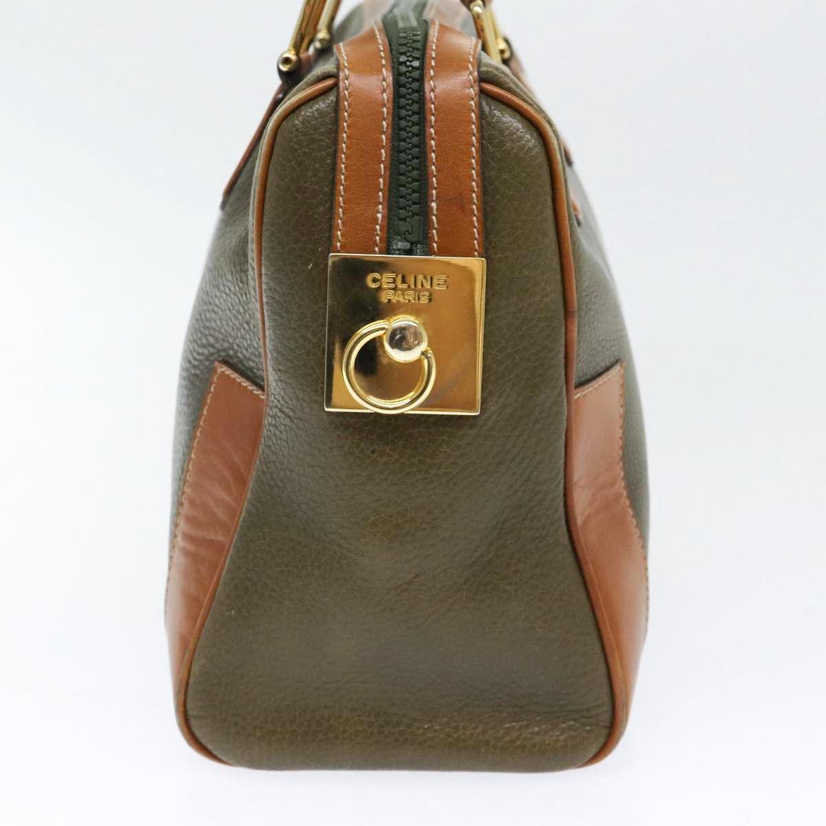 Celine CELINE Boston Bag Leather Khaki Gold Size ONE SIZE - 4 Thumbnail