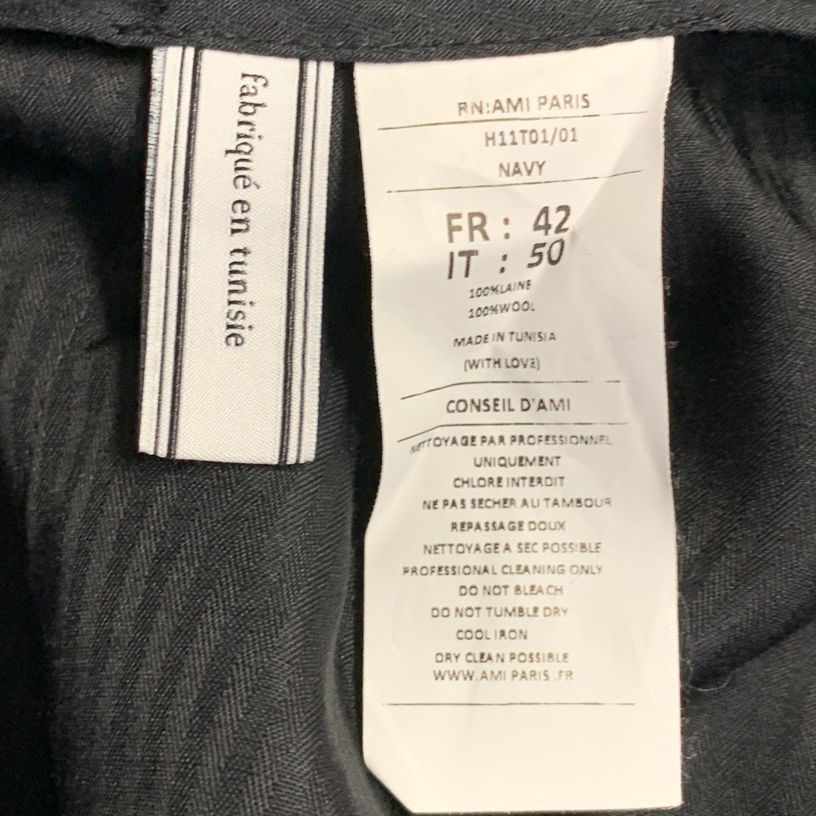 AMI AMI by ALEXANDRE MATTIUSSI Navy Zip Fly Dress Pants Size US 30 / EU 46 - 5 Thumbnail