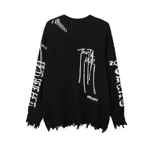Other Unisex Letter Patch Tassel Knitted Sweater Size US M / EU 48-50 / 2 - 3 Thumbnail