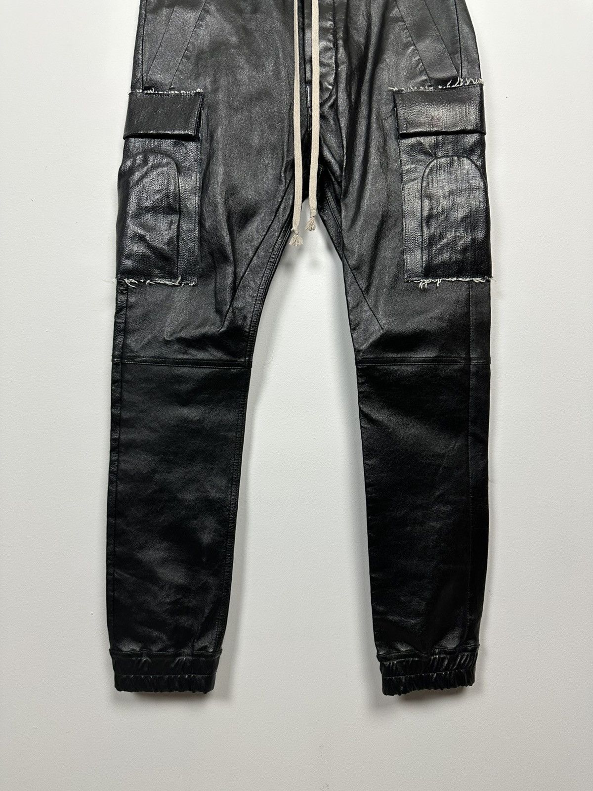 Rick Owens FW19 ‘LARRY’ Leather Cargojogs Size US 32 / EU 48 - 3 Thumbnail