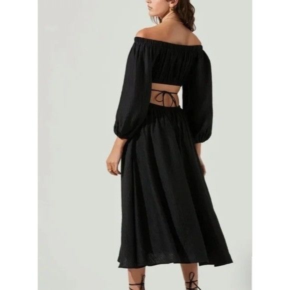 ASTR The Label Astr The Label Black Cassian Off-The-Shoulder Cutout Dress Size XS / US 0-2 / IT 36-38 - 5 Thumbnail